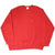 Full front view of red Nike sweatshirt with small white Swoosh embroidery