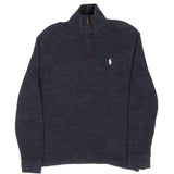 Polo Ralph Lauren Dark Grey Quarter 1/4 Zip Sweater Size Small