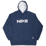 Vintage Nike Spellout Dark Grey Hoodie Sweatshirt 2000S Size 2XL