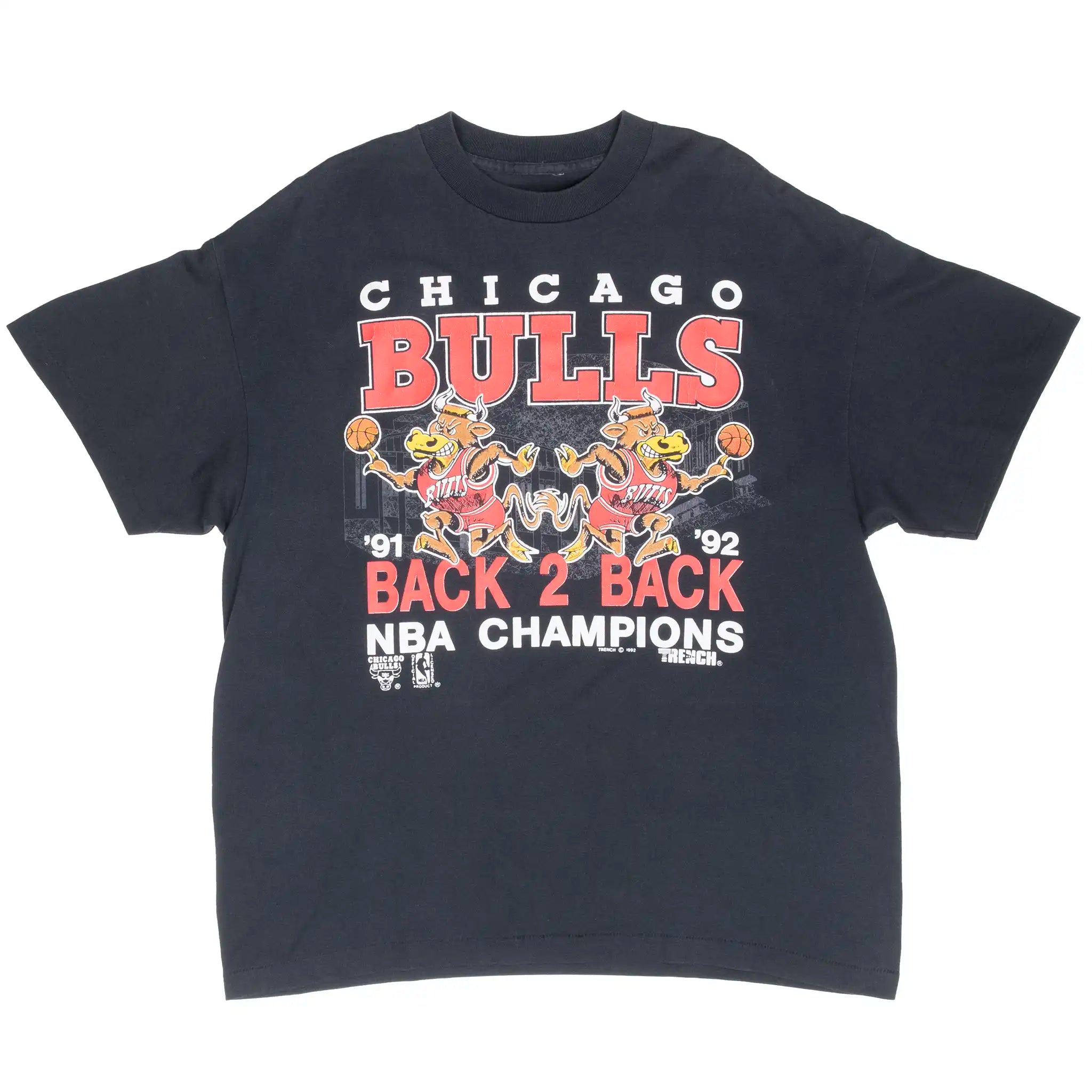 Vintage Nba Chicago Bulls Champions 1991 1992 Tee Shirt Size Xl With Single Stitch Sleeves