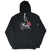 Front view of black Harley-Davidson pullover hoodie with rose graphic and pouch pocket