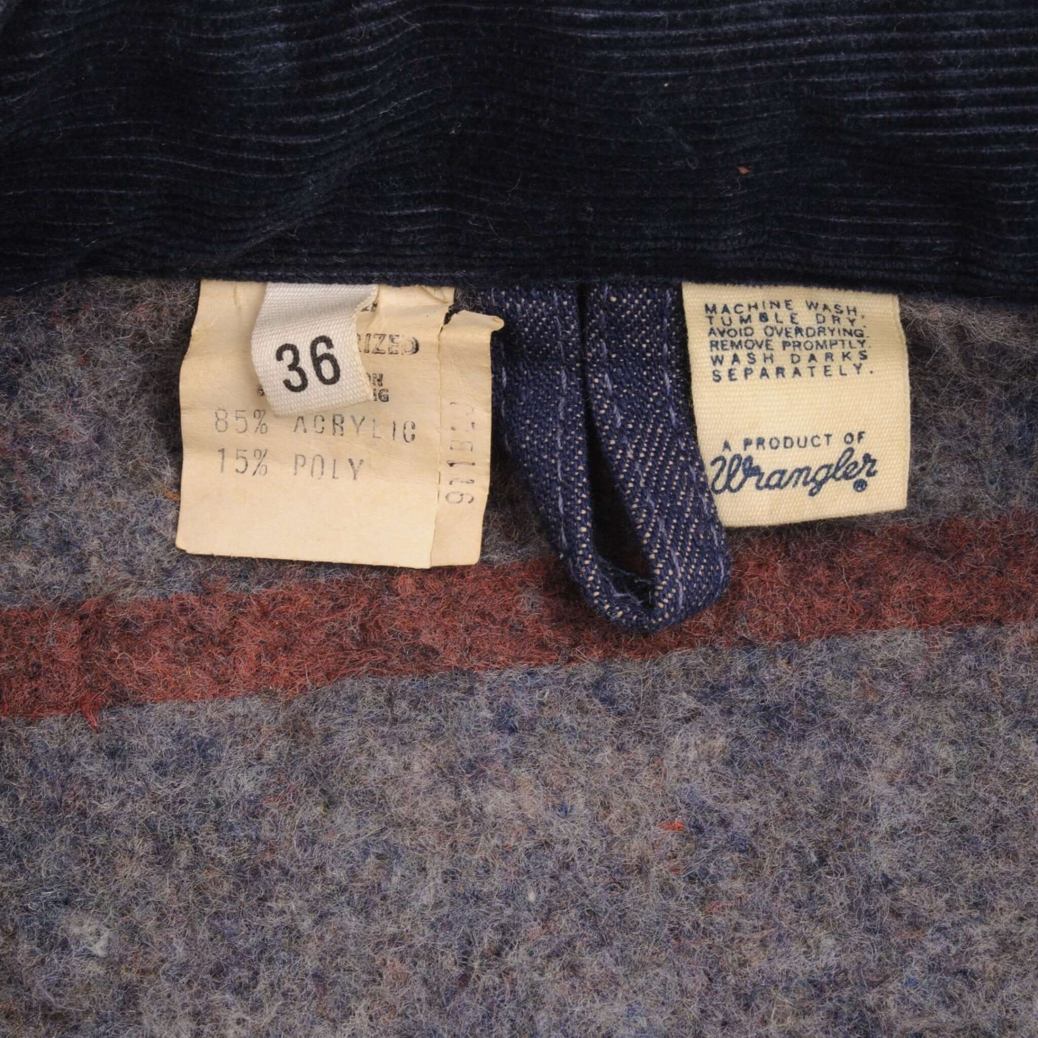 Vintage Wrangler Blanket Lined Denim Jacket 1970S Size 36 Made In Usa