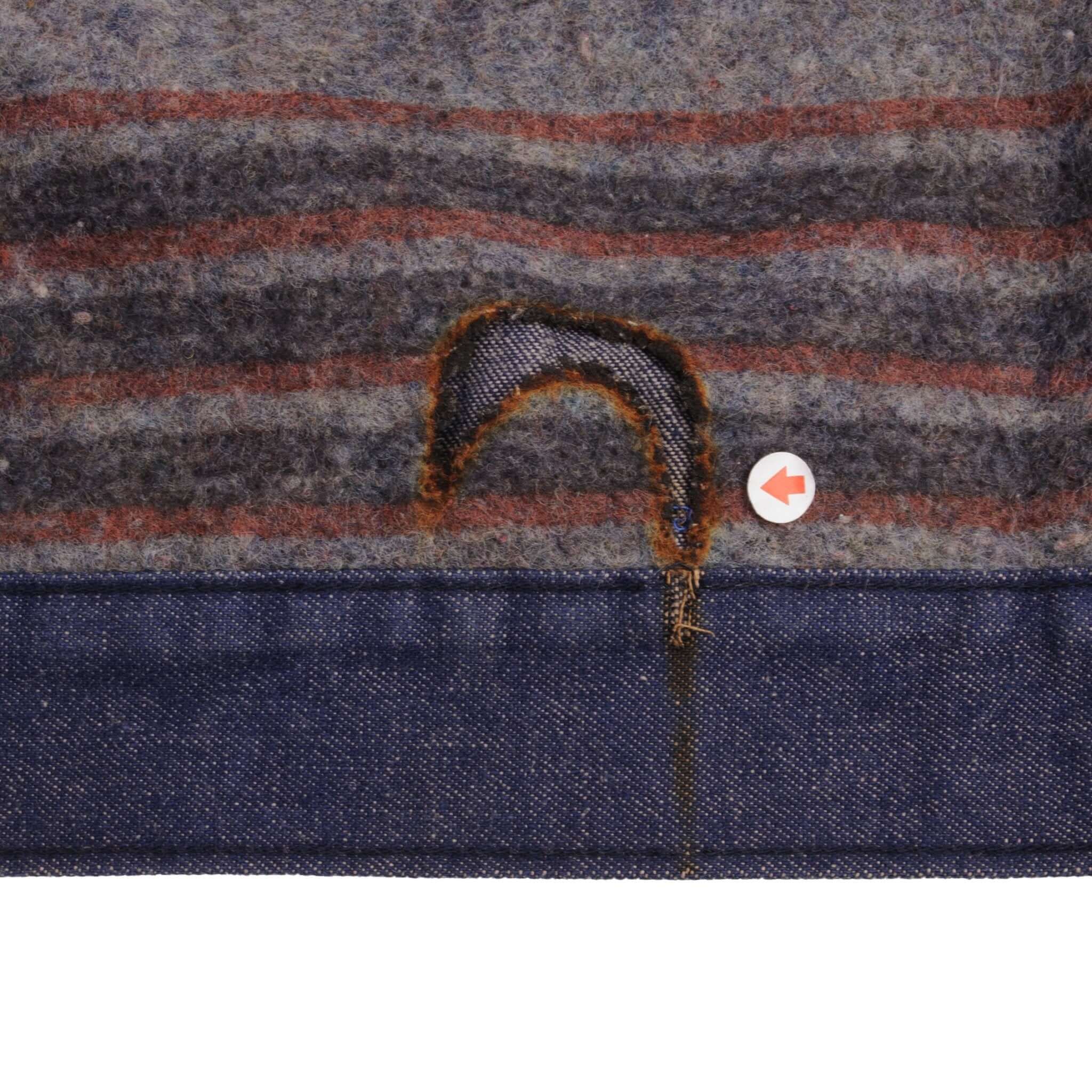 Vintage Wrangler Blanket Lined Denim Jacket 1970S Size 36 Made In Usa