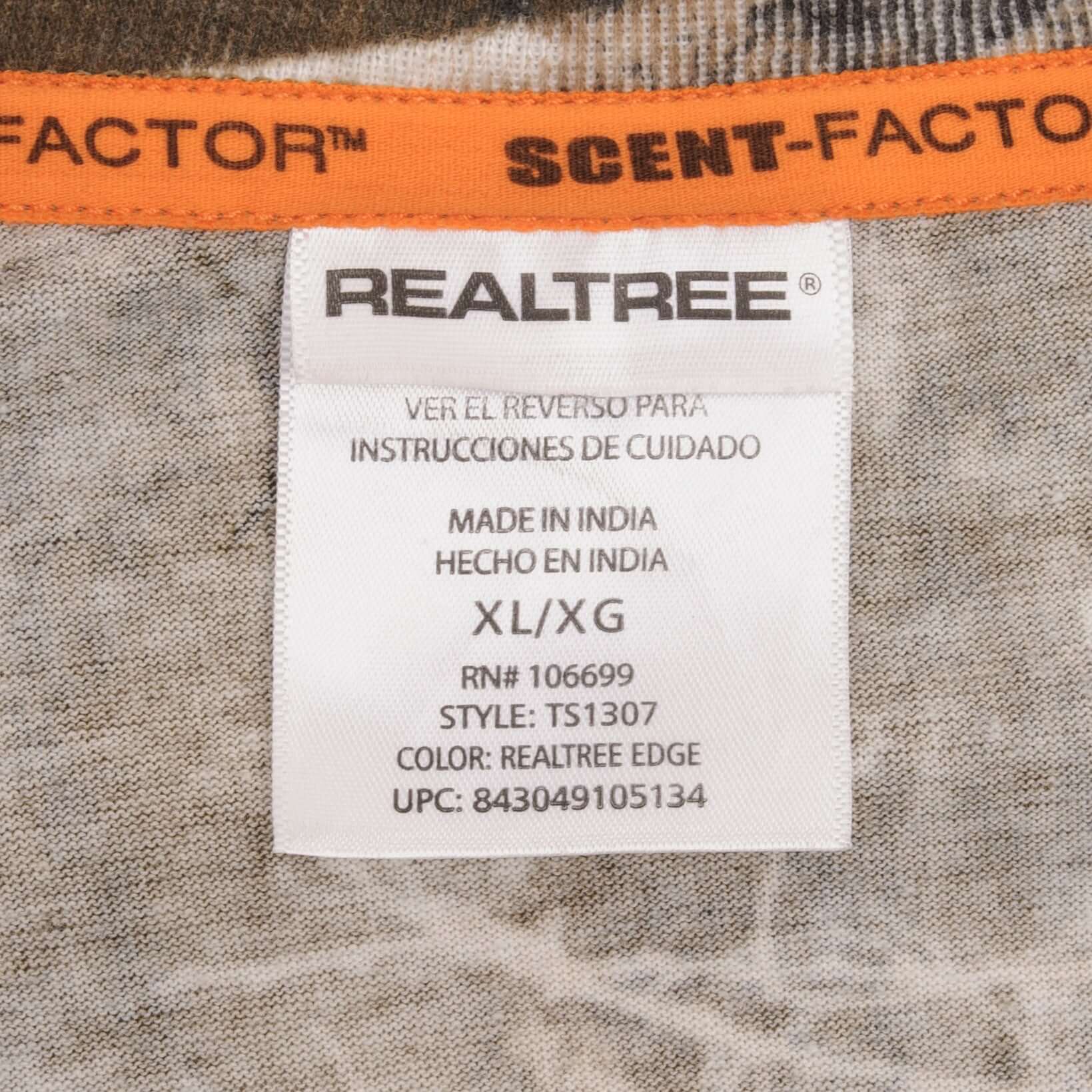 Vintage Hunting Realtree Edge Camo Long Sleeve Pocket Tee Shirt Size XL