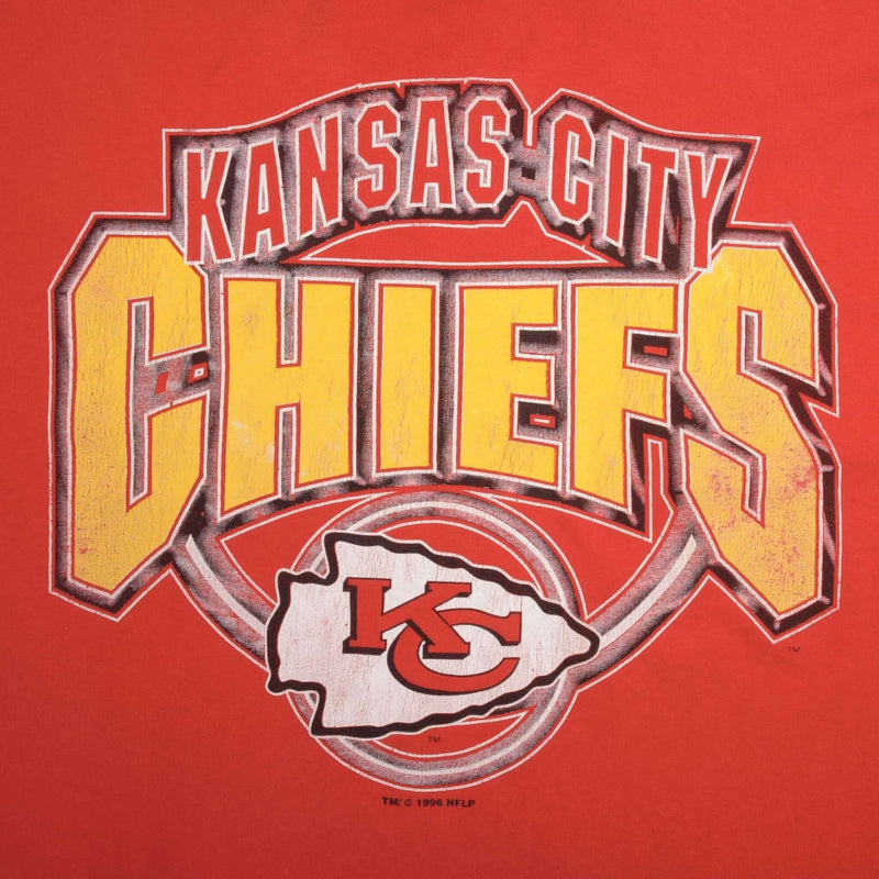 Vintage NFL Kansas City Chiefs 1996 Taylor Swift Tee Shirt Size 2XL Made In USA With Single Stitch Sleeves