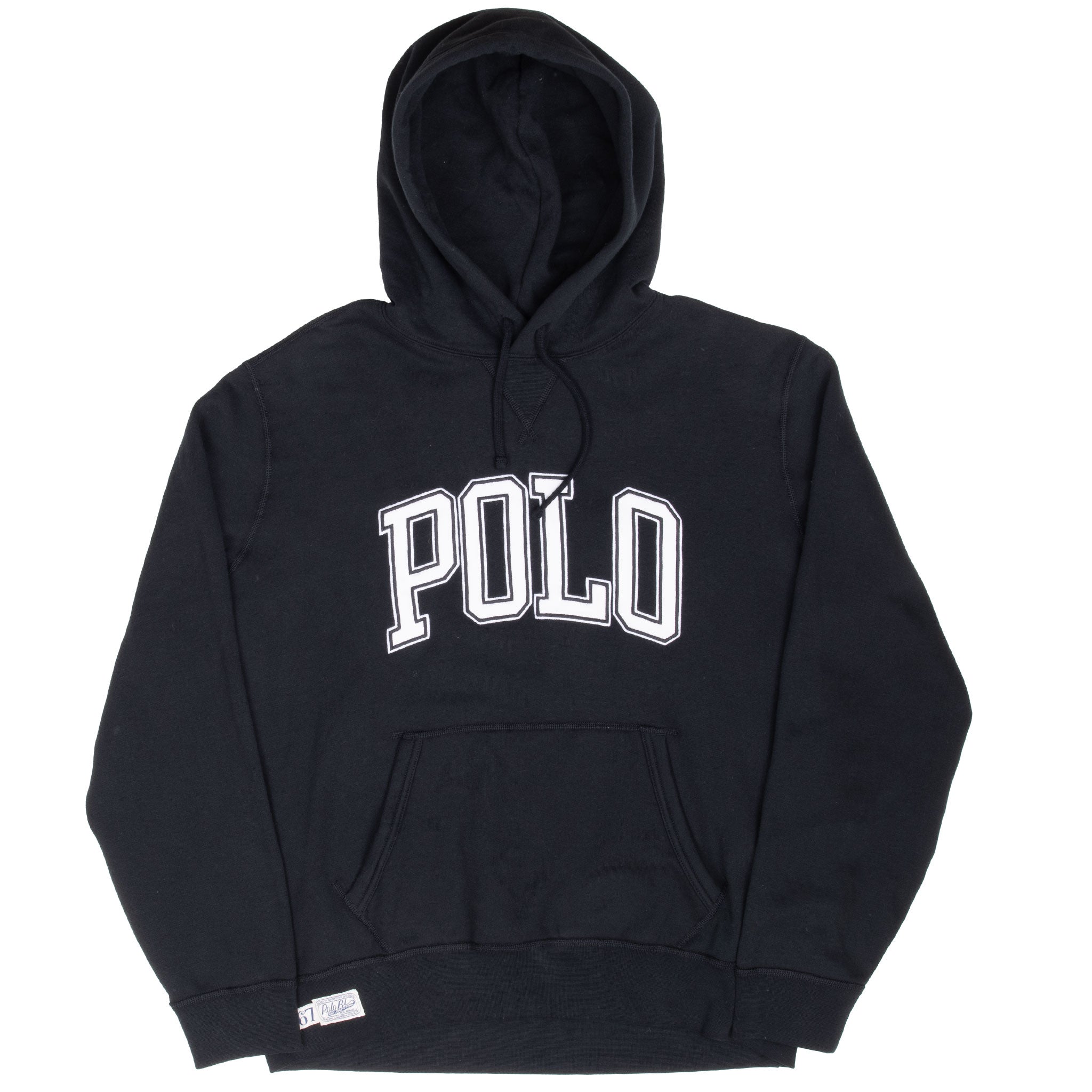 Vintage Polo Ralph Lauren Black Hoodie Sweatshirt Size Large Deadstock