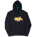 Vintage Ralph Lauren Black Polo Embroidered Hoodie Sweatshirt Size Medium