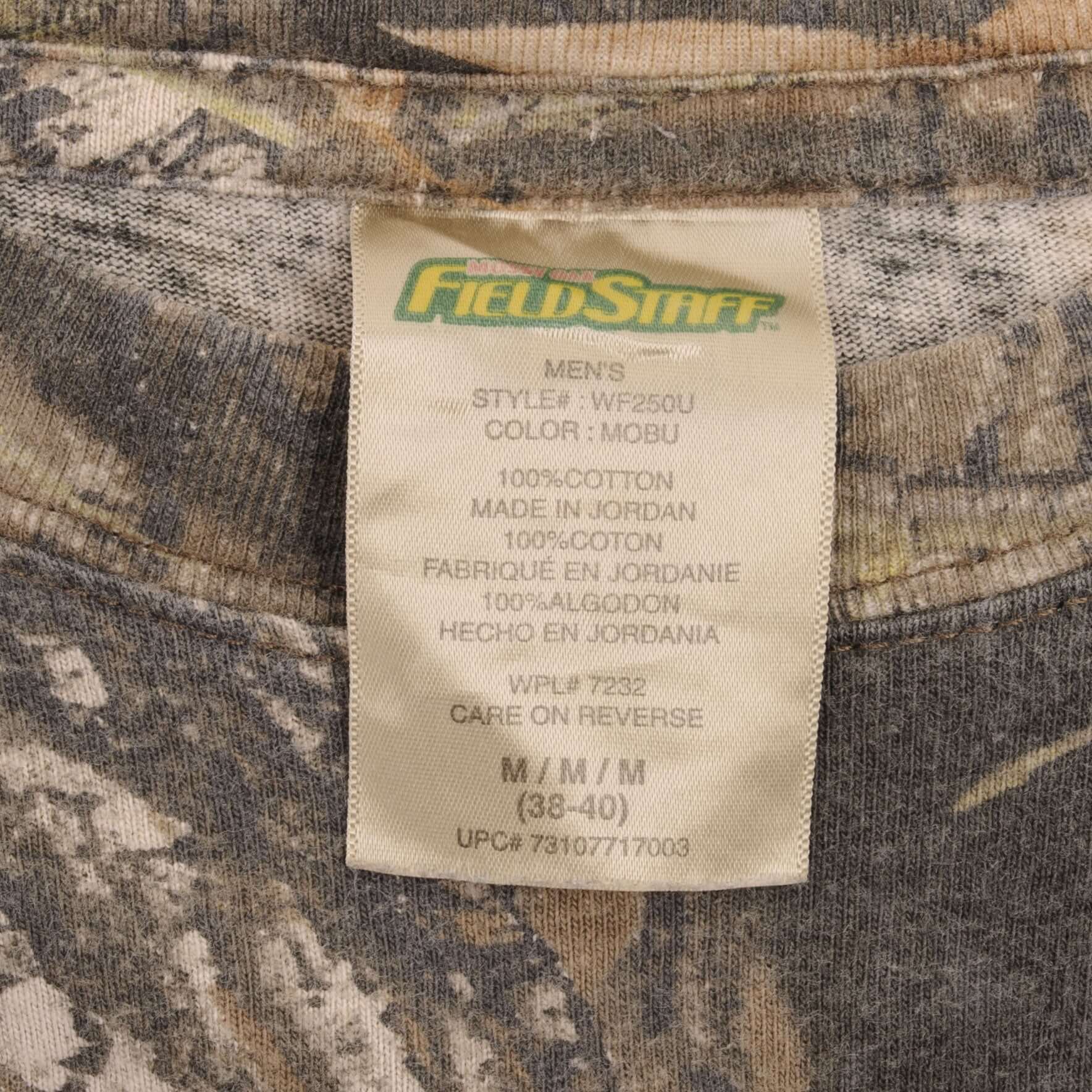 Vintage Hunting Mossy Oak Break Up Camo Long Sleeve Pocket Tee Shirt Size Medium