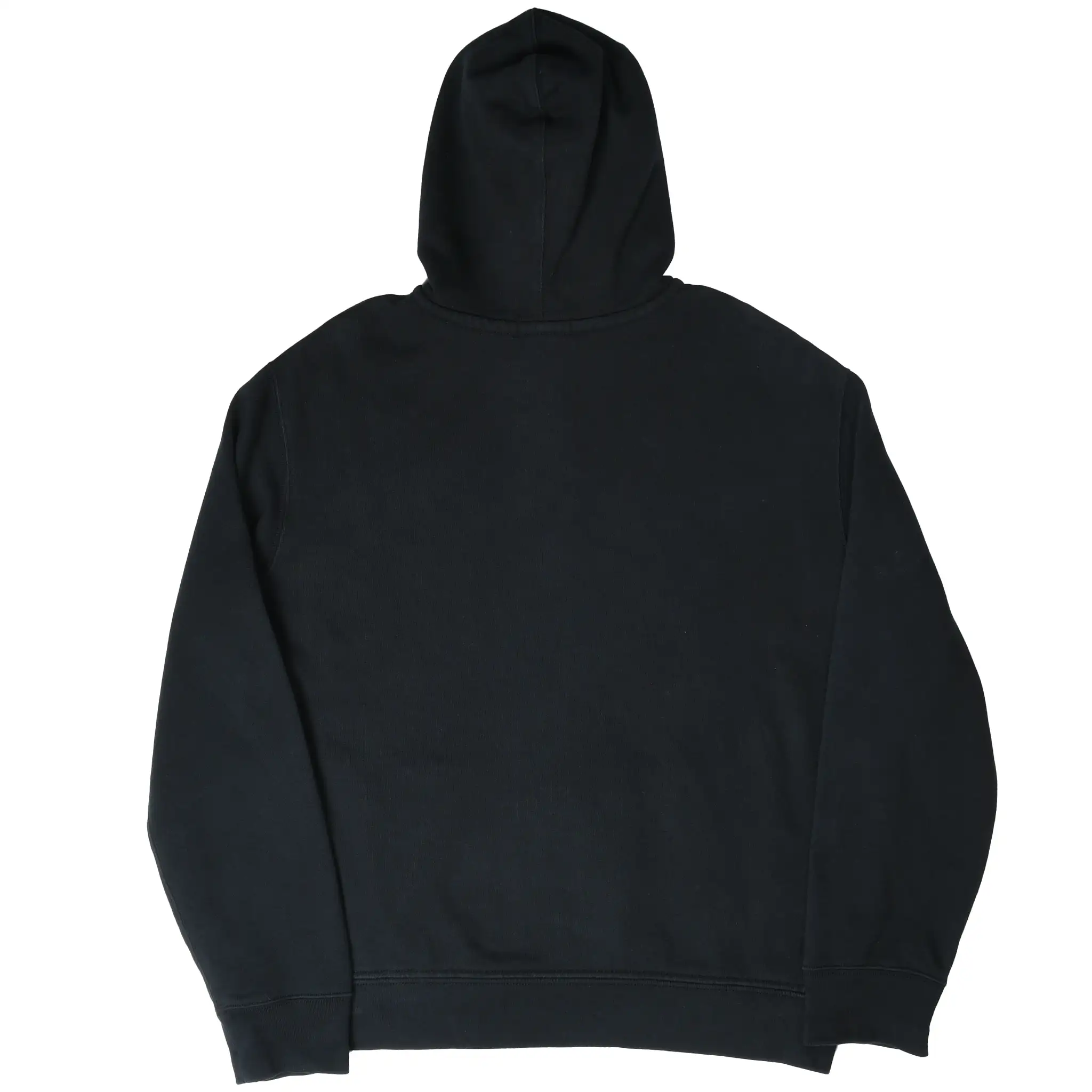 Back of black Polo Ralph Lauren full-zip hoodie with hood