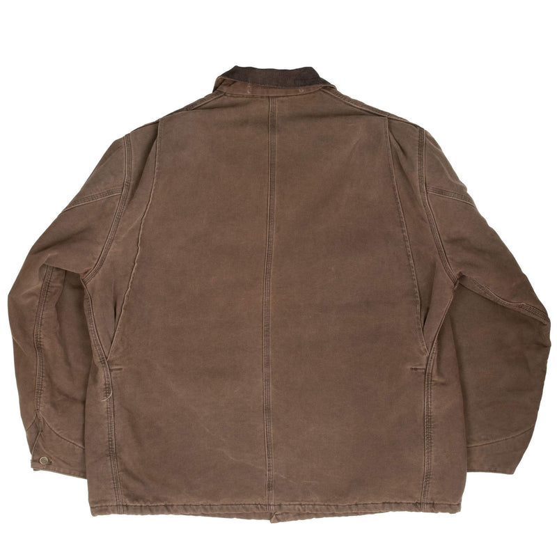 VINTAGE CARHARTT MICHIGAN BLANKET LINED DARK BROWN JACKET C02CHT 1990S 2XL TALL