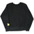 Back of black University of Iowa Hawkeyes sweatshirt with small gold Iowa sleeve print