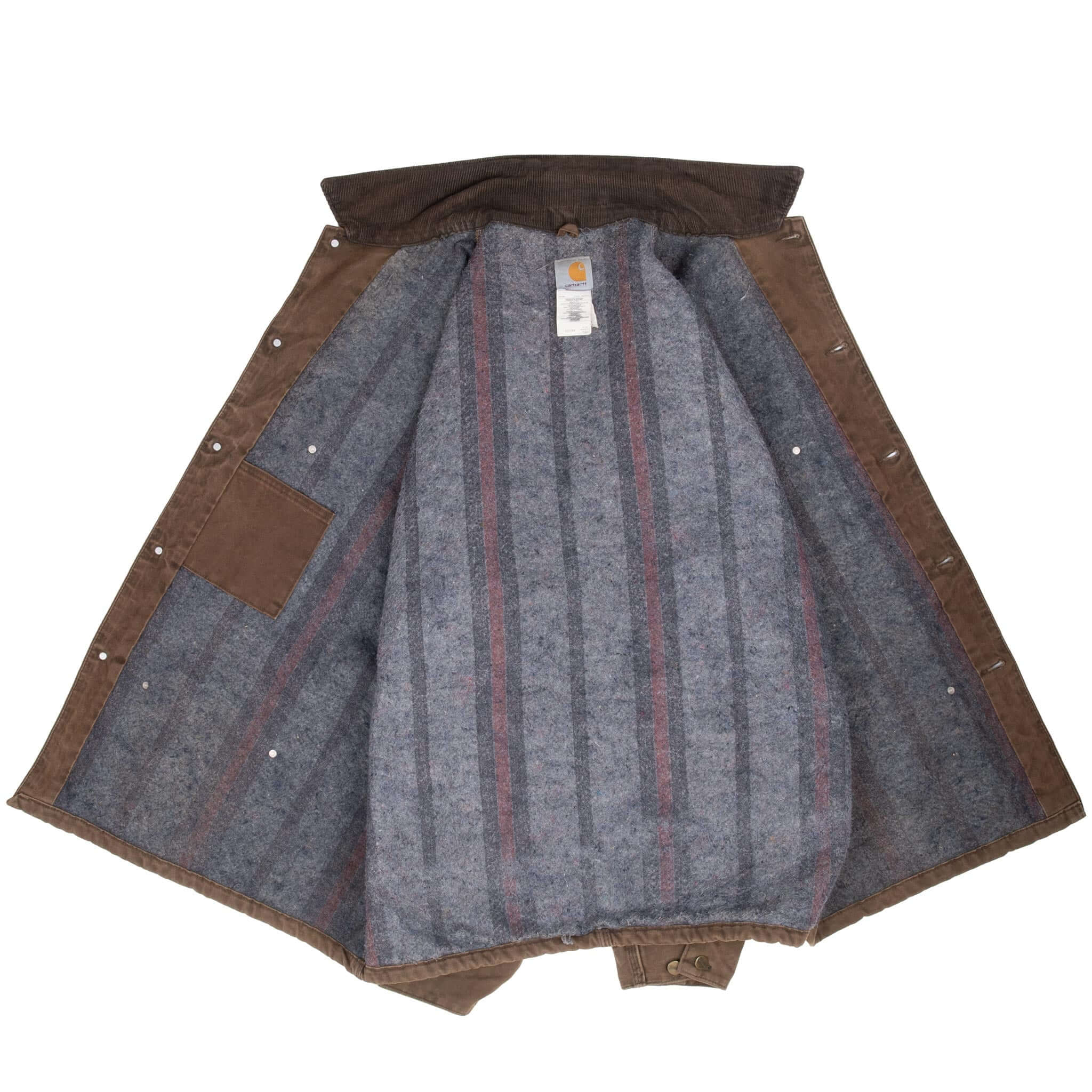 VINTAGE CARHARTT MICHIGAN BLANKET LINED DARK BROWN JACKET C02CHT 1990S 2XL TALL