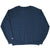 Back of navy blue Champion crewneck sweatshirt with small sleeve logo
