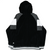 Back of black Starter velvet hoodie with gray and white sleeve panels and striped ribbed trim