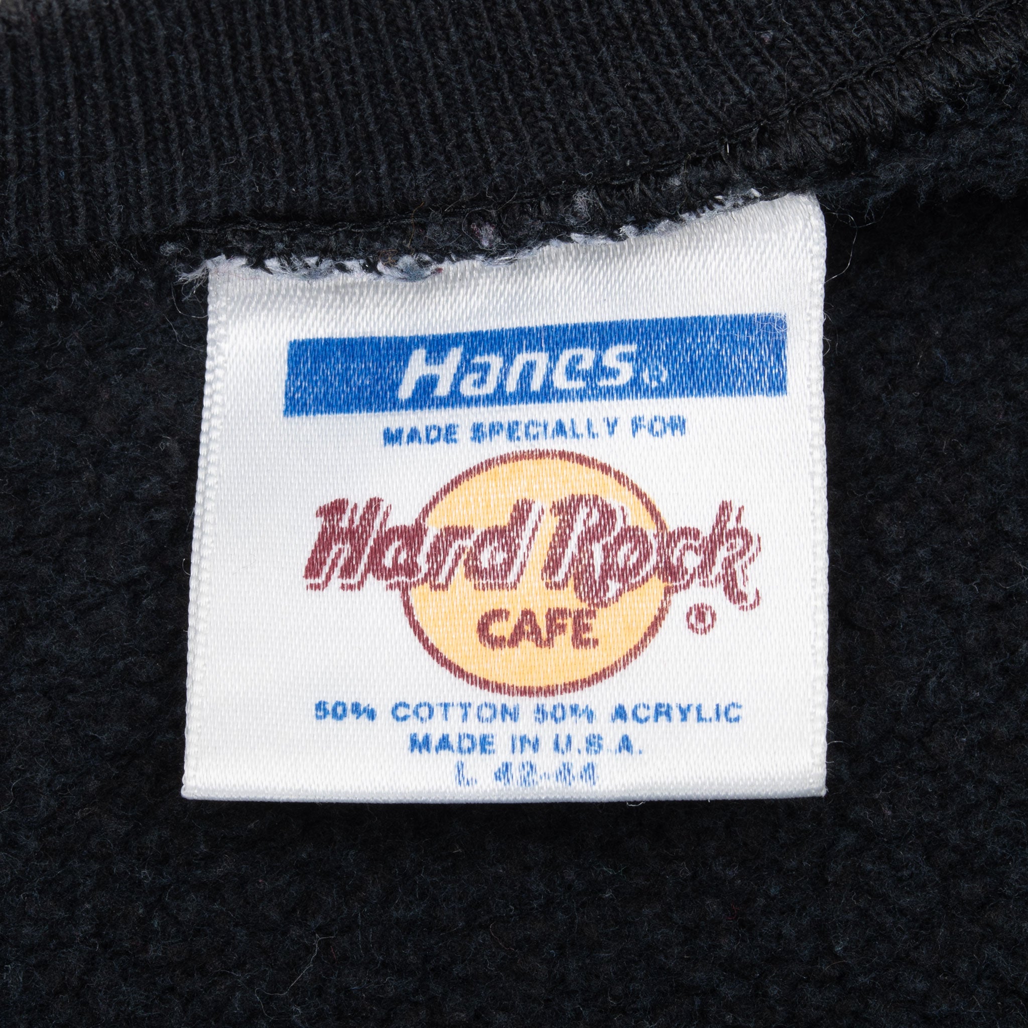Vintage Hard Rock Cafe Las Vegas Black Sweatshirt 1980S Size Large Made In Usa