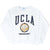 Full front view of white UCLA Bruins sweatshirt with university seal print