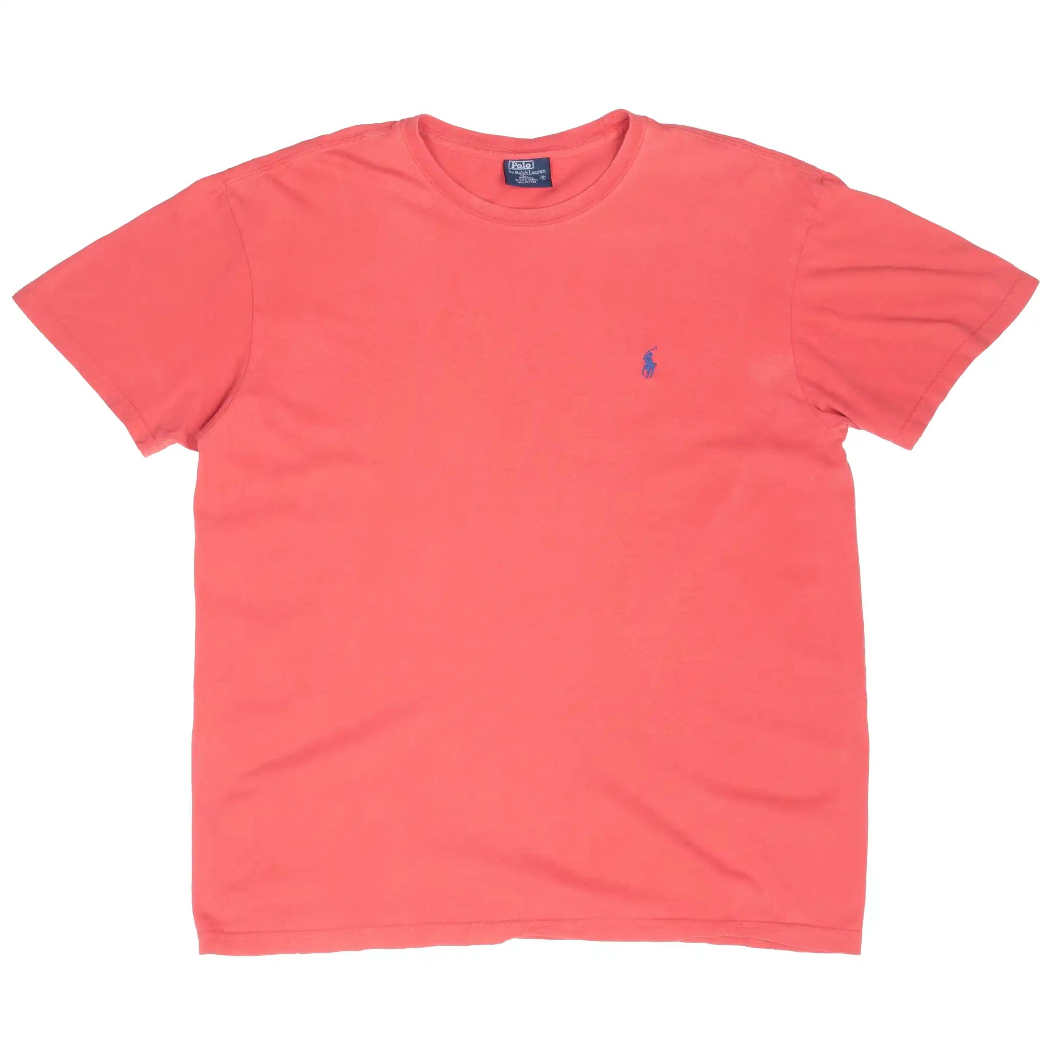 VINTAGE POLO RALPH LAUREN PINK TEE SHIRT 1990S SIZE MEDIUM