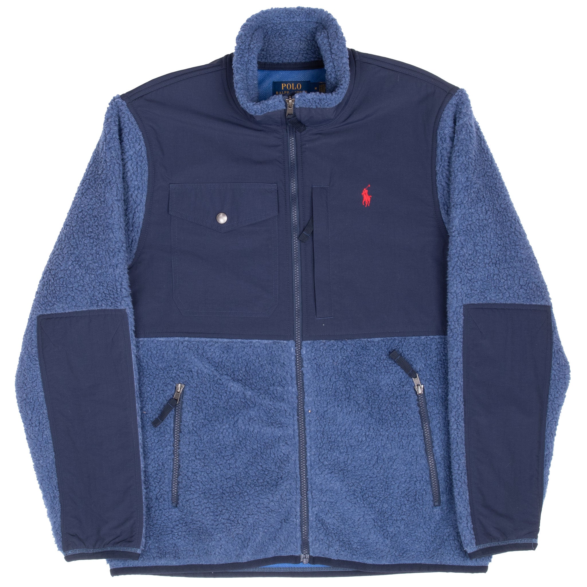 Vintage Polo Ralph Lauren Blue Fleece Jacket Size Medium