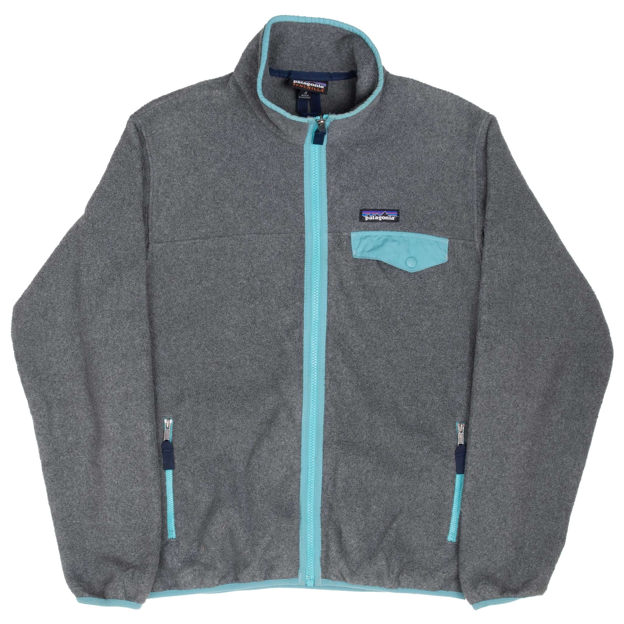 Vintage Patagonia Snap T Synchilla Full Zip Grey Fleece Jacket Size Medium