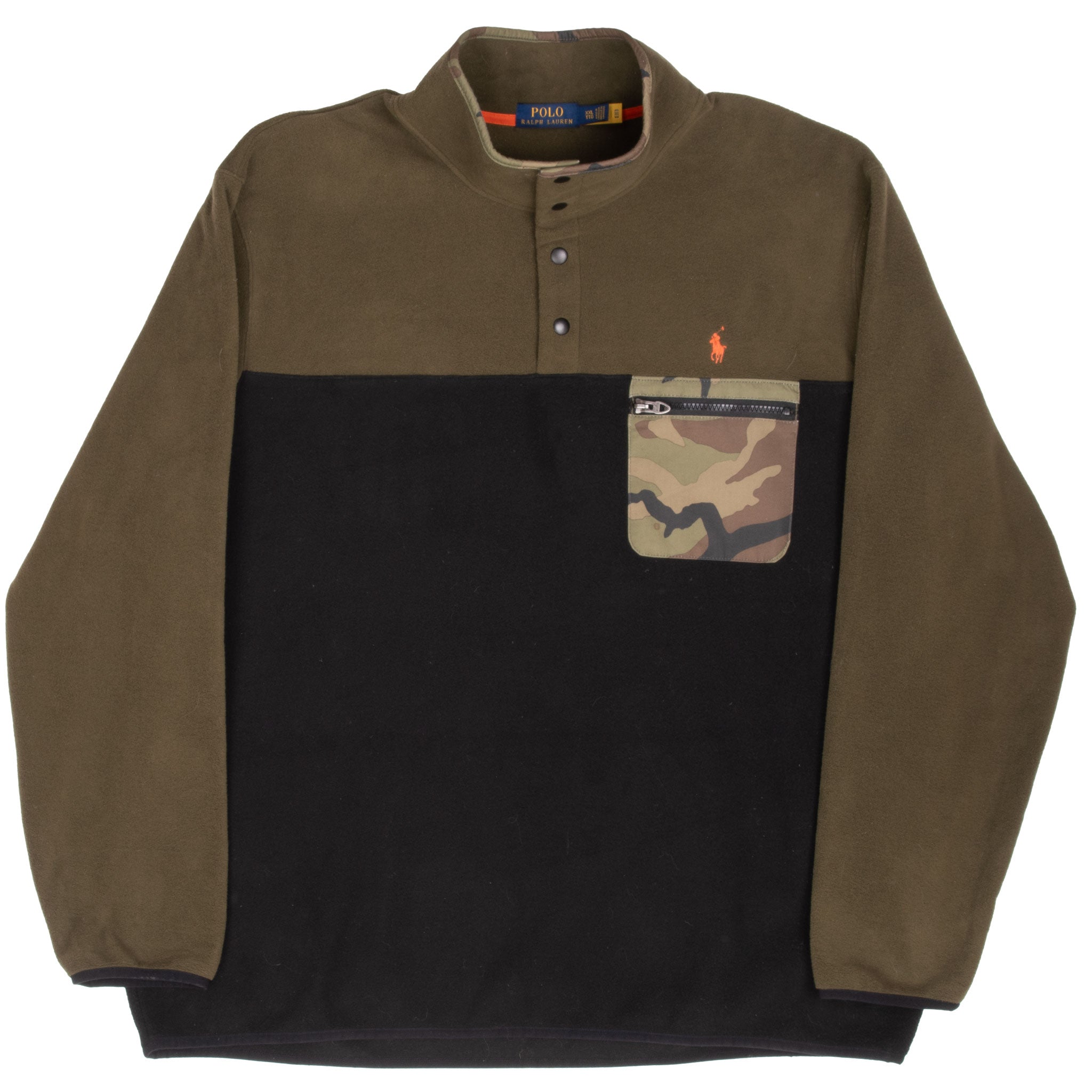 Vintage Ralph Lauren Camo Pullover Fleece Jacket Size 2XL