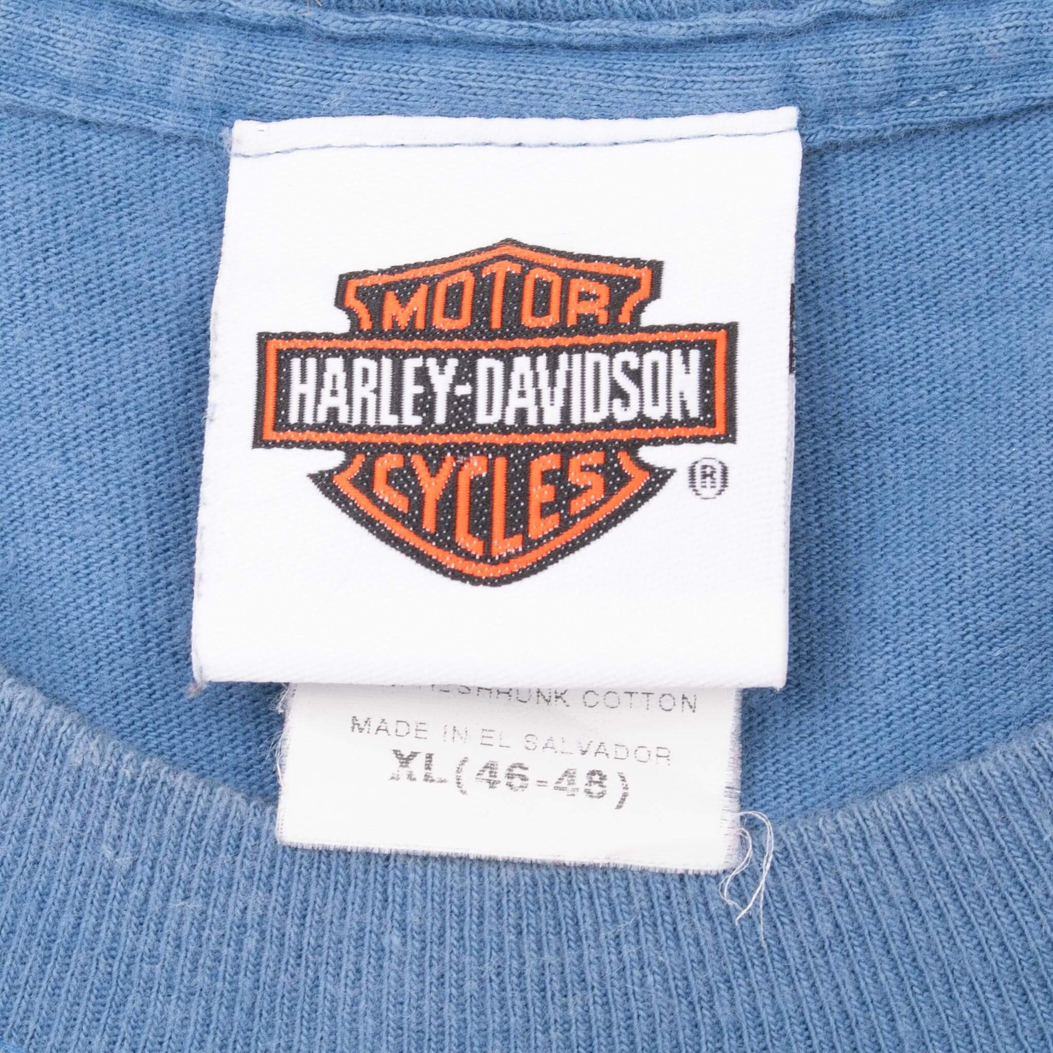 Vintage Harley Davidson Deadwood North Dakota Blue Tee Shirt 2008 Size XL