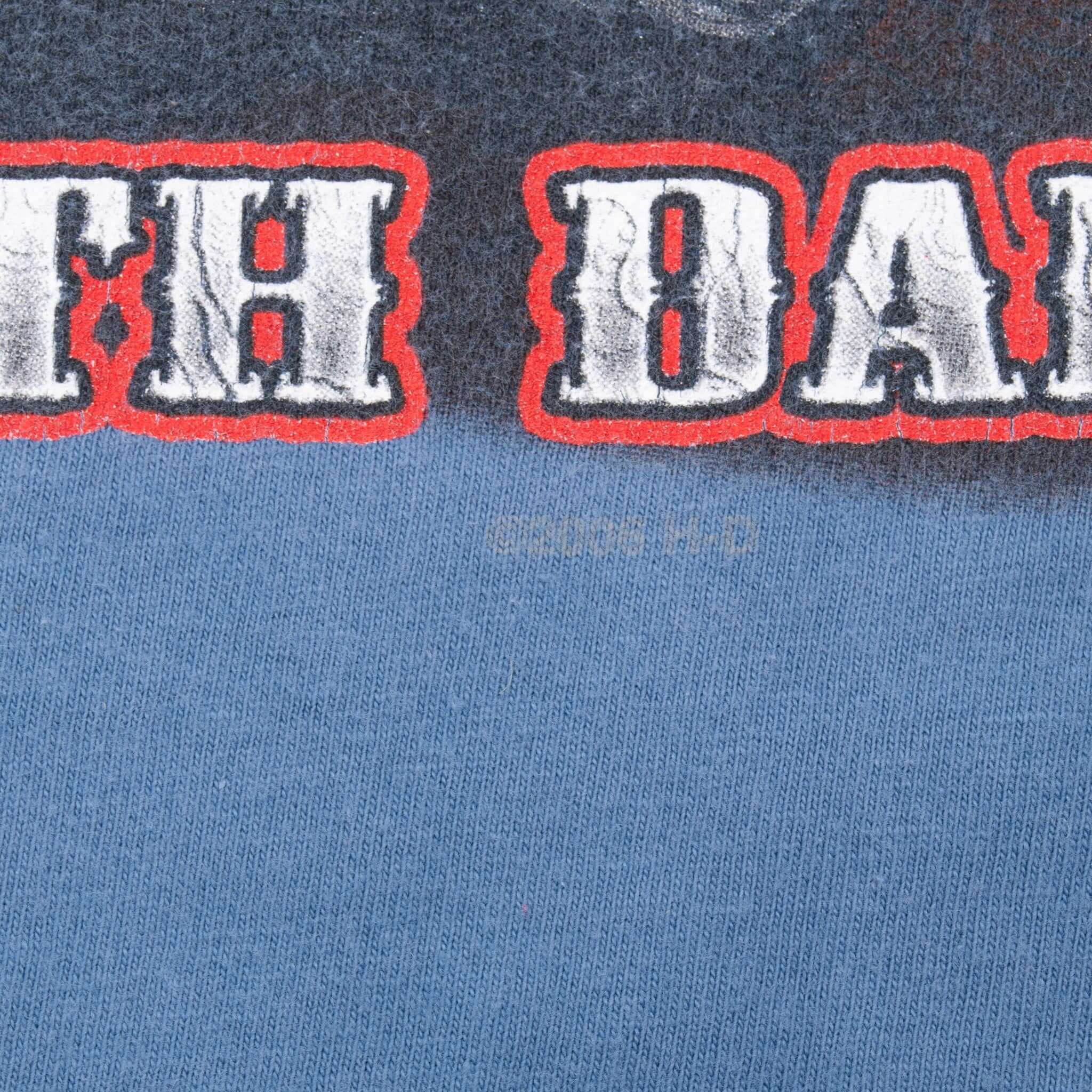 Vintage Harley Davidson Deadwood North Dakota Blue Tee Shirt 2008 Size XL