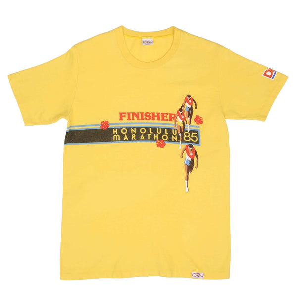 Vintage Crazy Shirt Honolulu Marathon Finisher 1985 Tee Shirt Small Made In Usa With Single Stitch Sleeves
