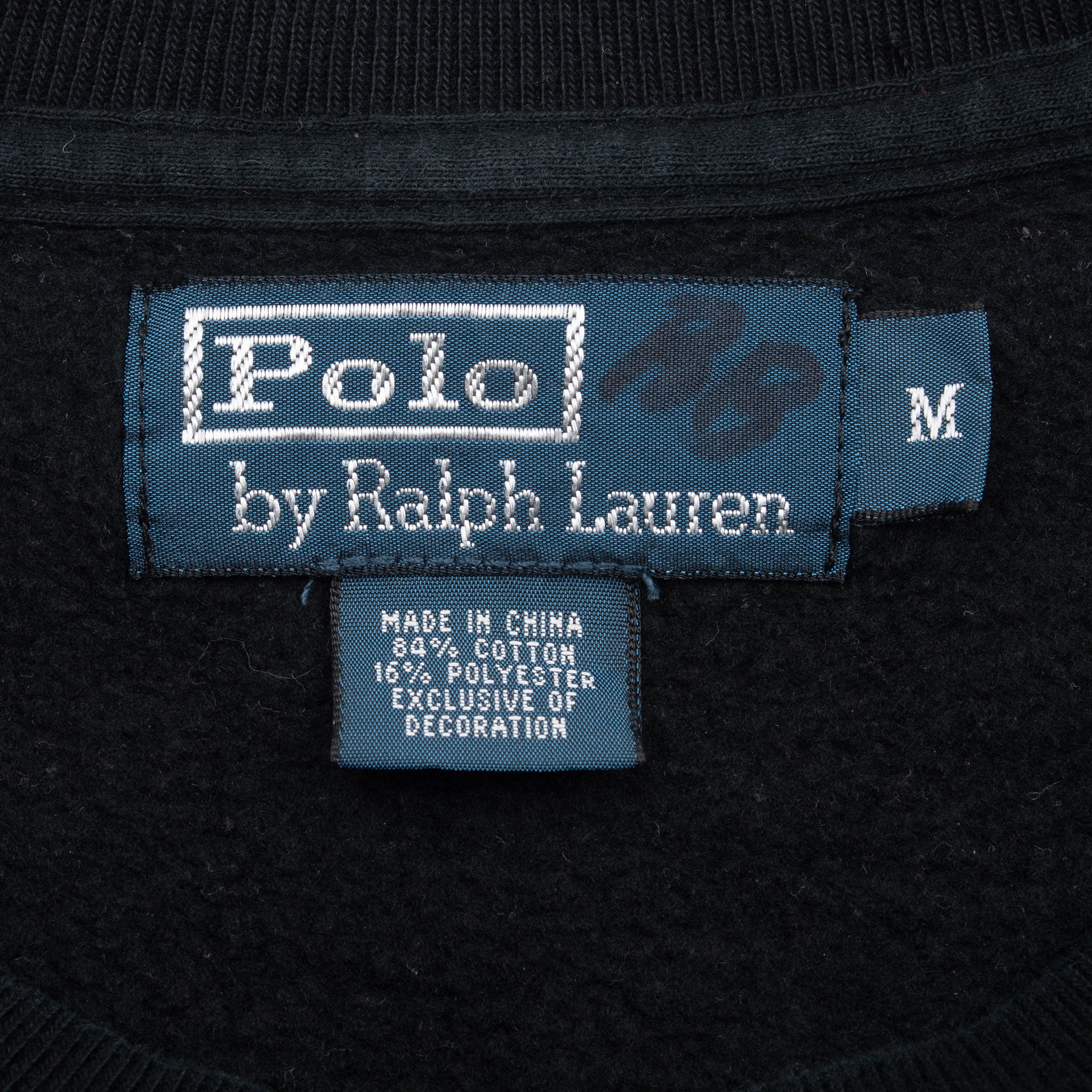 Vintage Ralph Lauren 1990S Classic Black Crewneck Sweatshirt Size Medium