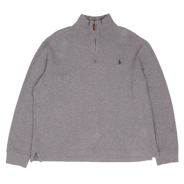 Vintage Polo Ralph Lauren Gray Quarter Zip Sweatshirt Size Large