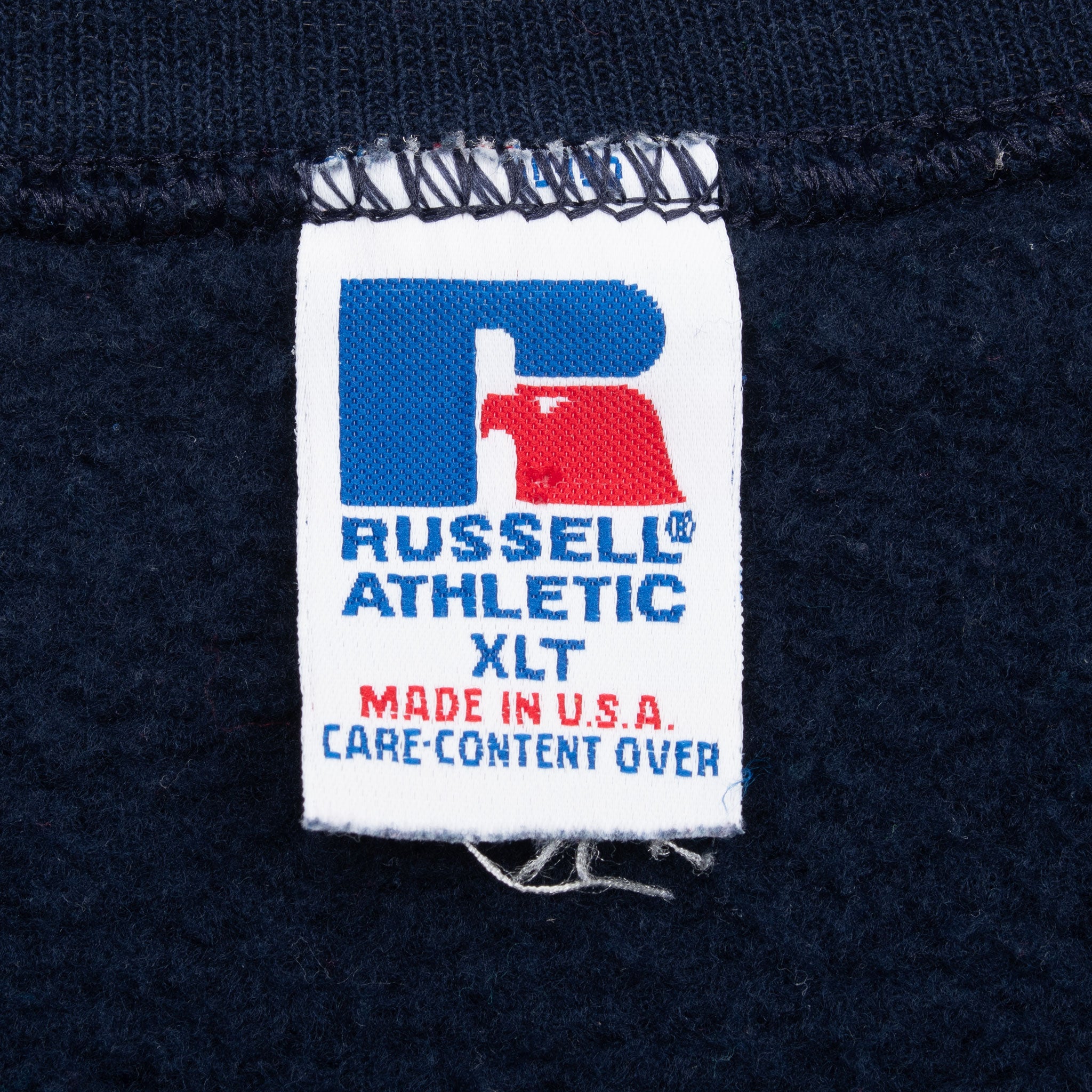 Vintage Russell Athletic Blank Navy Blue Sweatshirt 1990S Size XL Tall Made In Usa