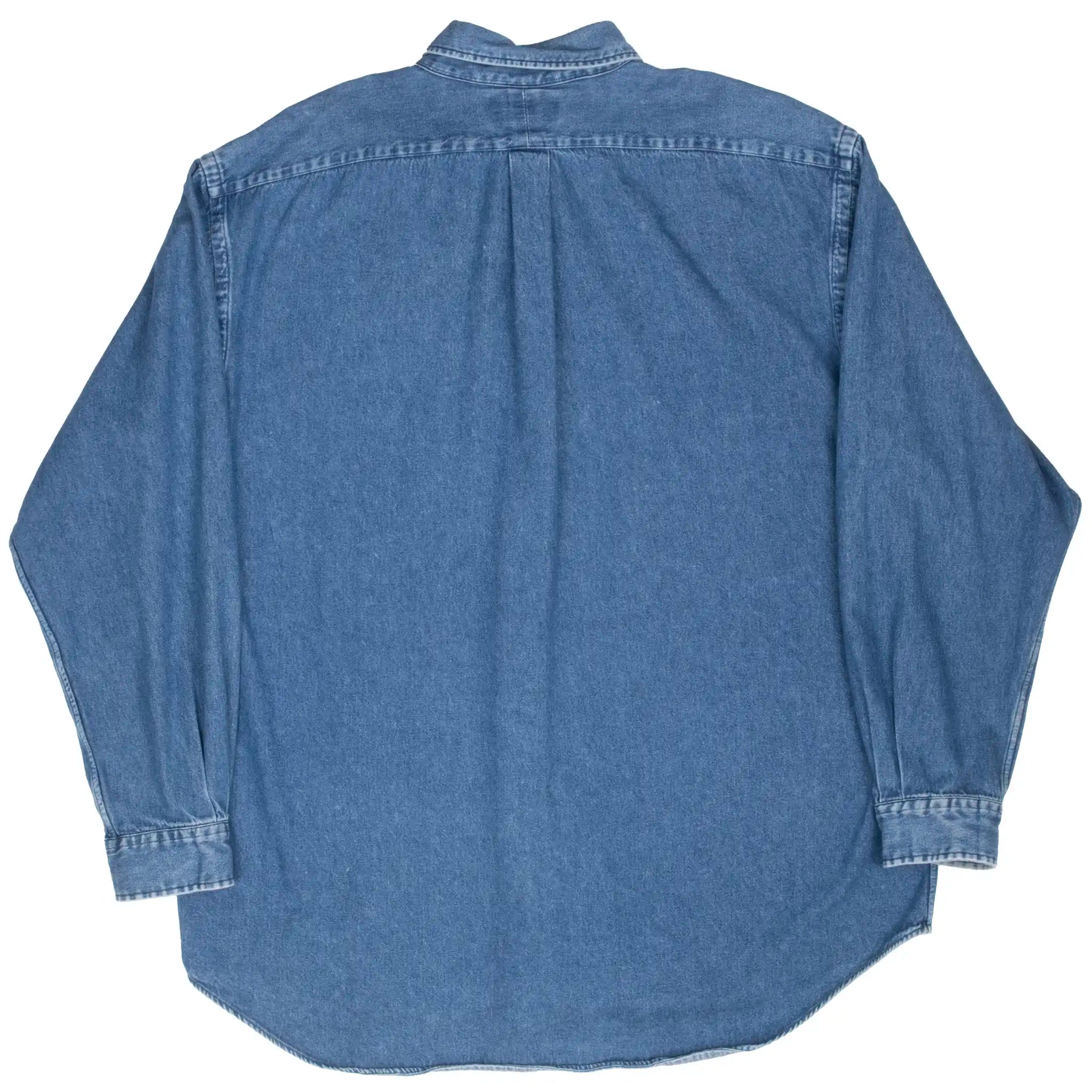 Vintage Ralph Lauren Blue Denim Shirt 1990S Size XL