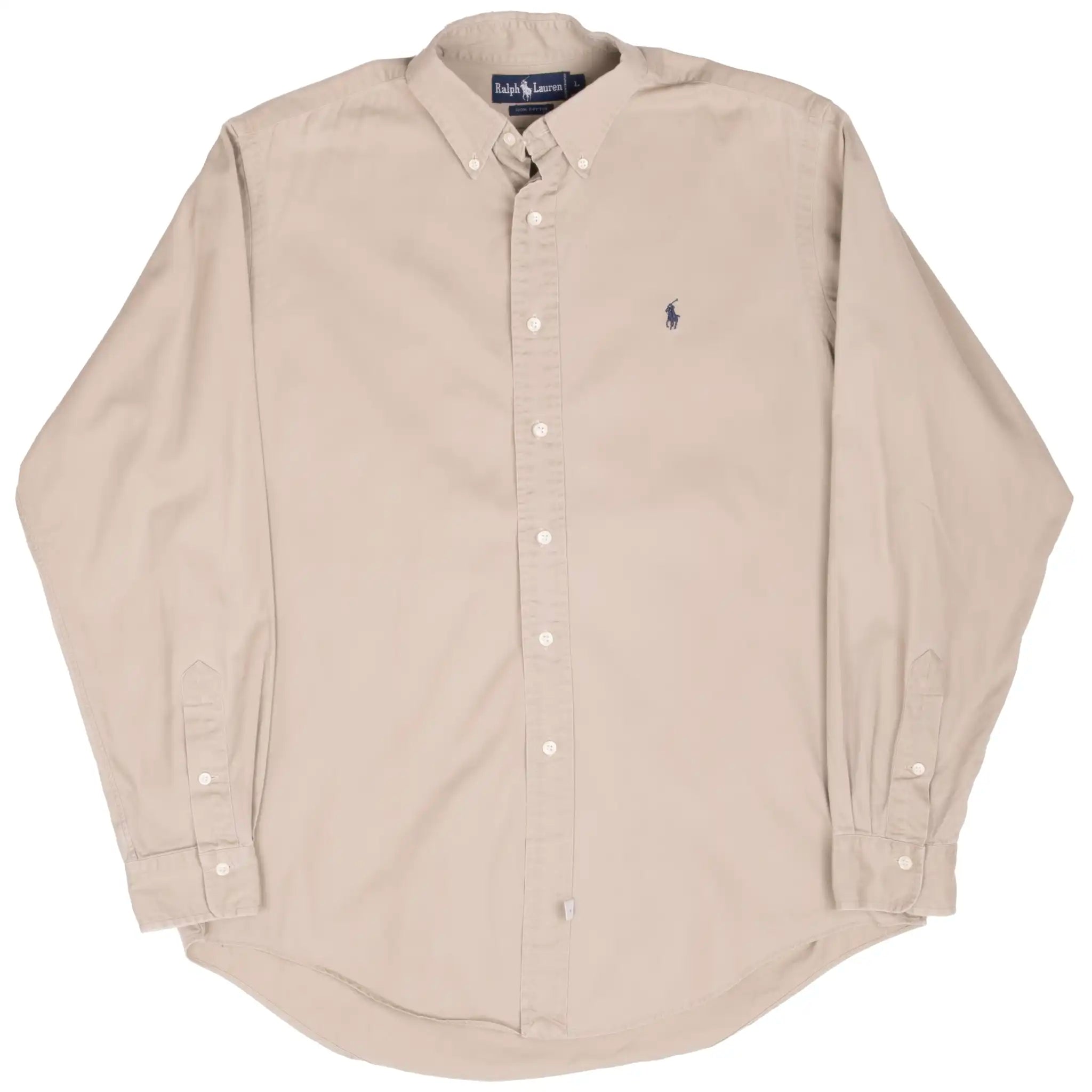 Vintage Ralph Lauren Beige Shirt 1990S Size Large