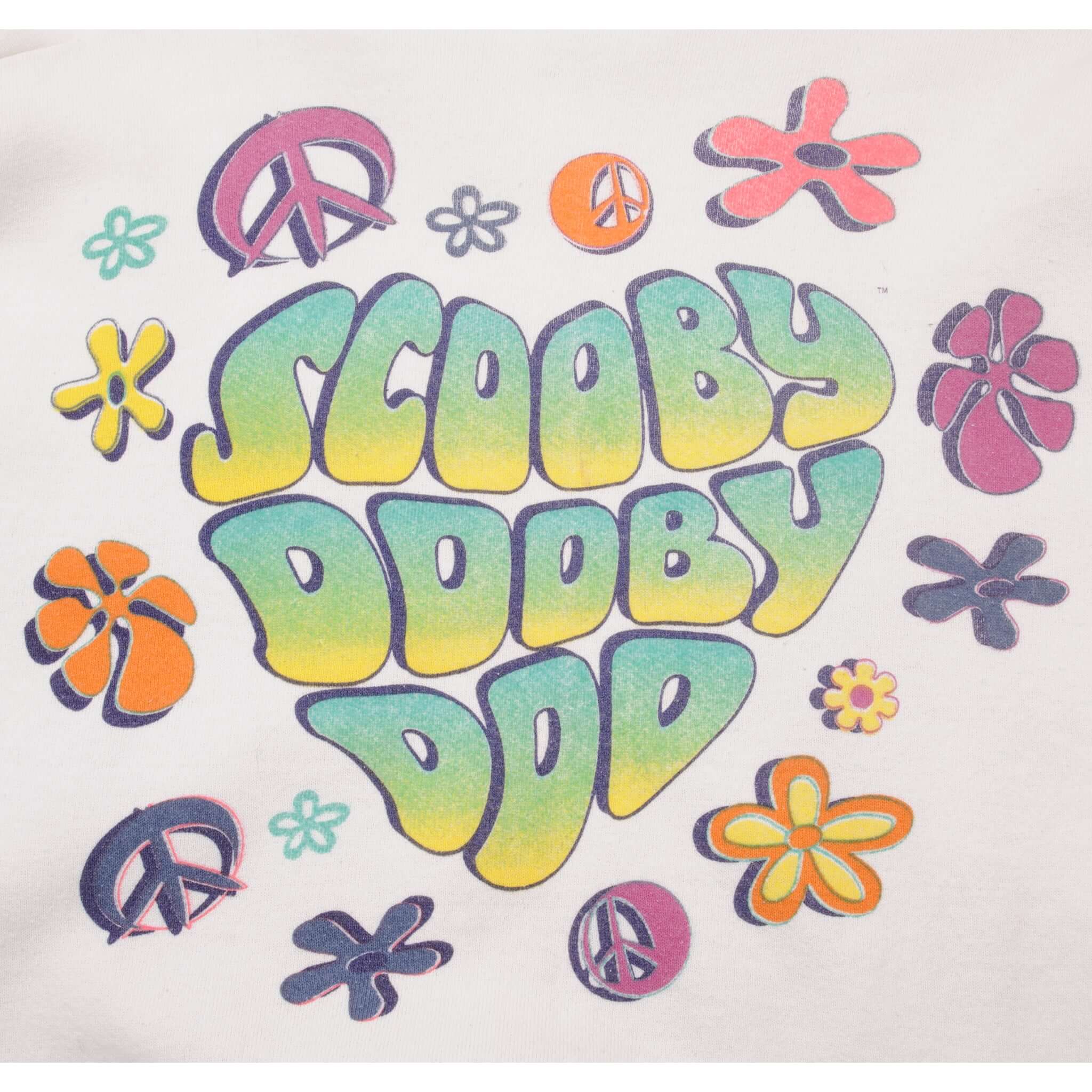 Vintage Scooby Doo Peace And Love White Sweatshirt 1990S Size XL