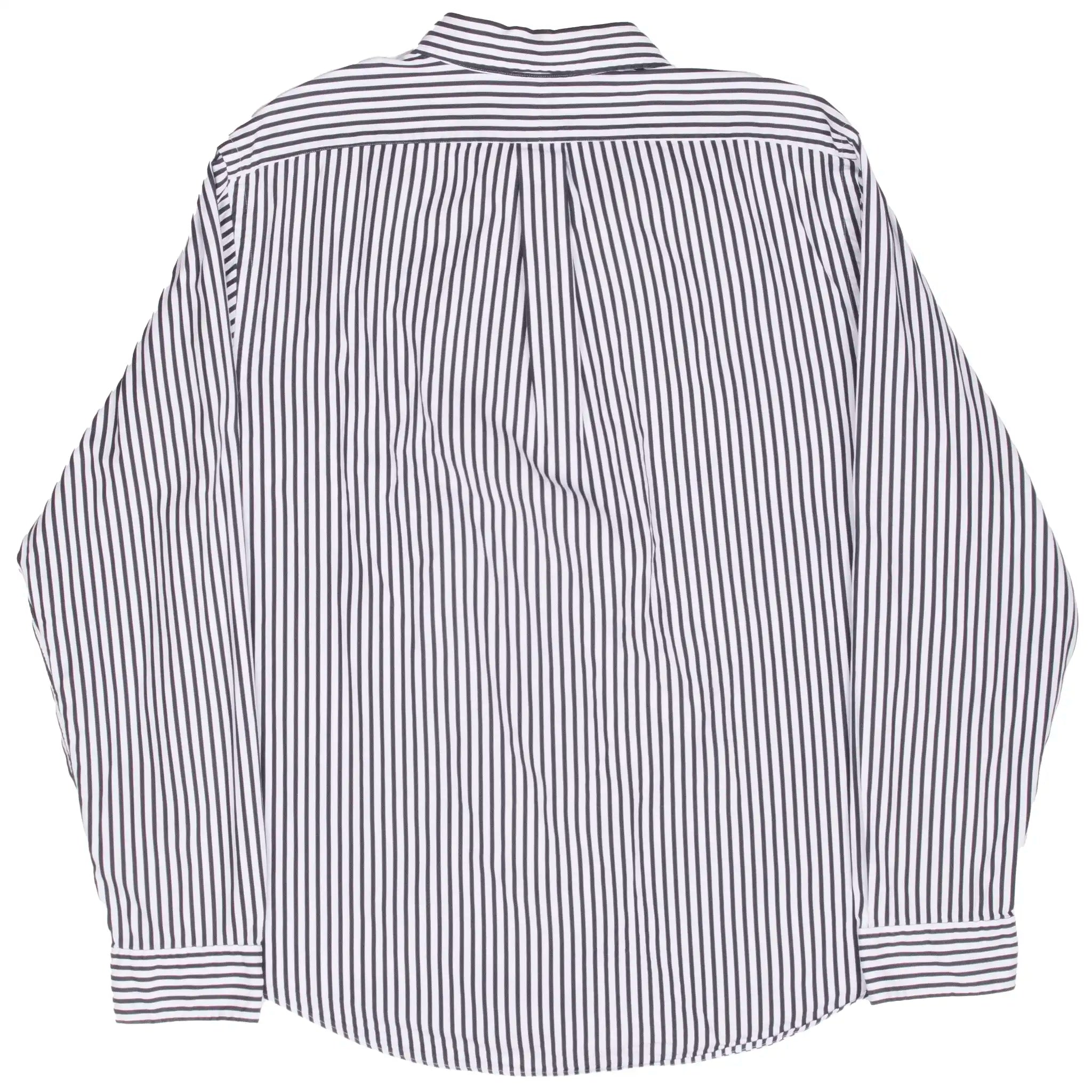 Vintage Ralph Lauren Classic Black &amp; White Striped Shirt 1990S Size XL
