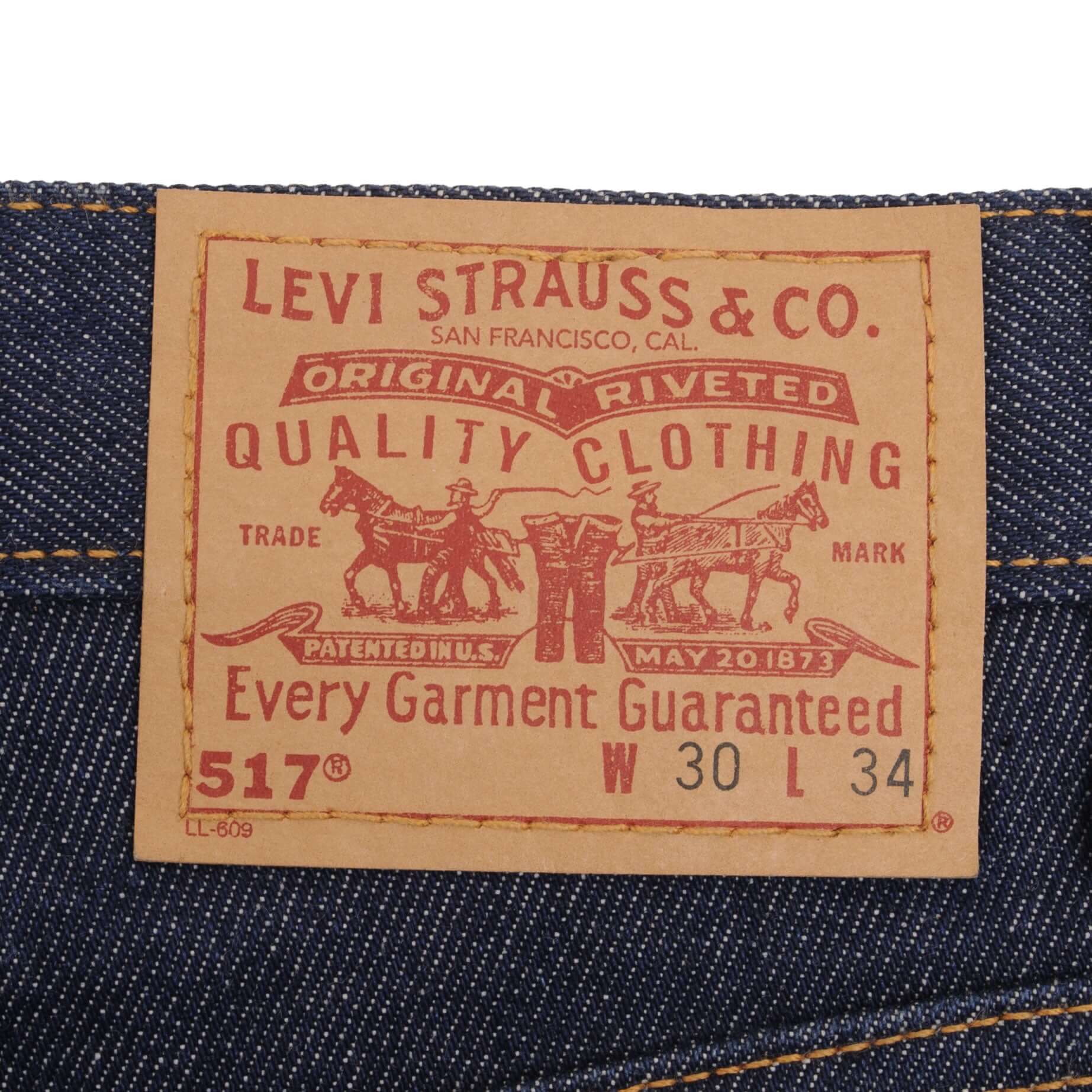VINTAGE LEVIS 517 BOOTCUT JEANS INDIGO 1980S SIZE W30 L34 MADE IN USA DEADSTOCK