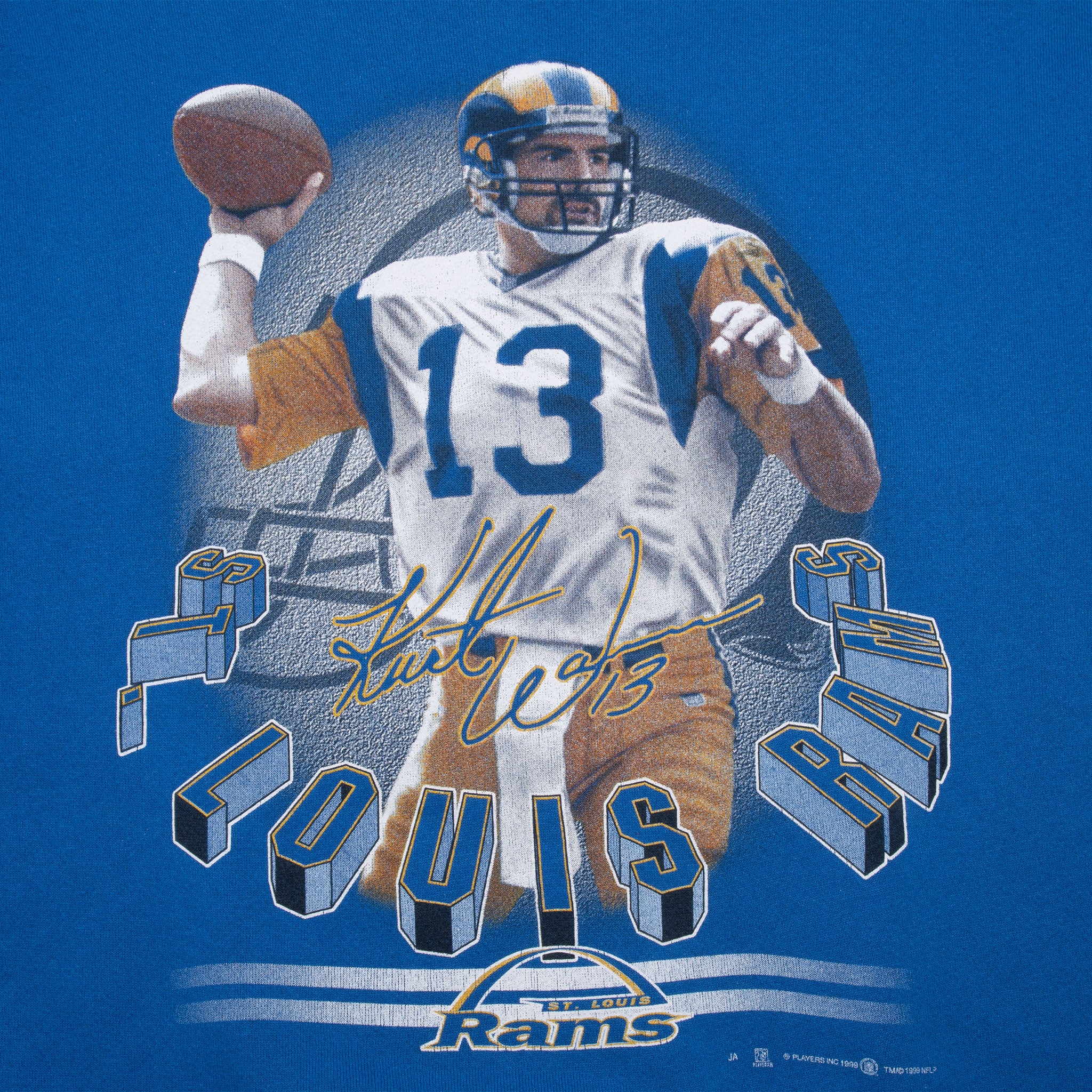 Vintage Nfl St Louis Rams Kurt Warner Sweatshirt 1999 Size XL