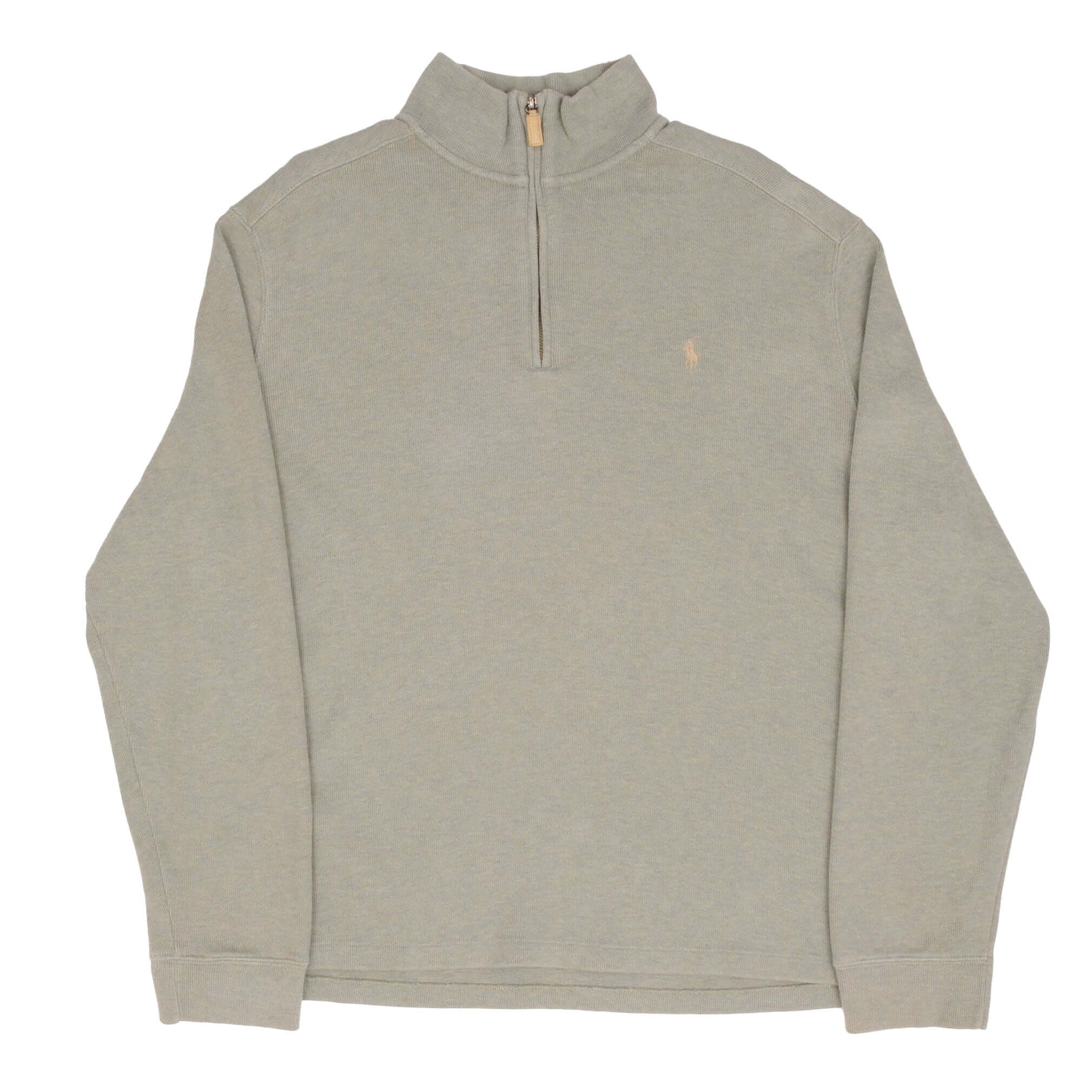 Vintage Polo Ralph Lauren Sage Green Quarter 1/4 Zip Sweater 1990s Size XL