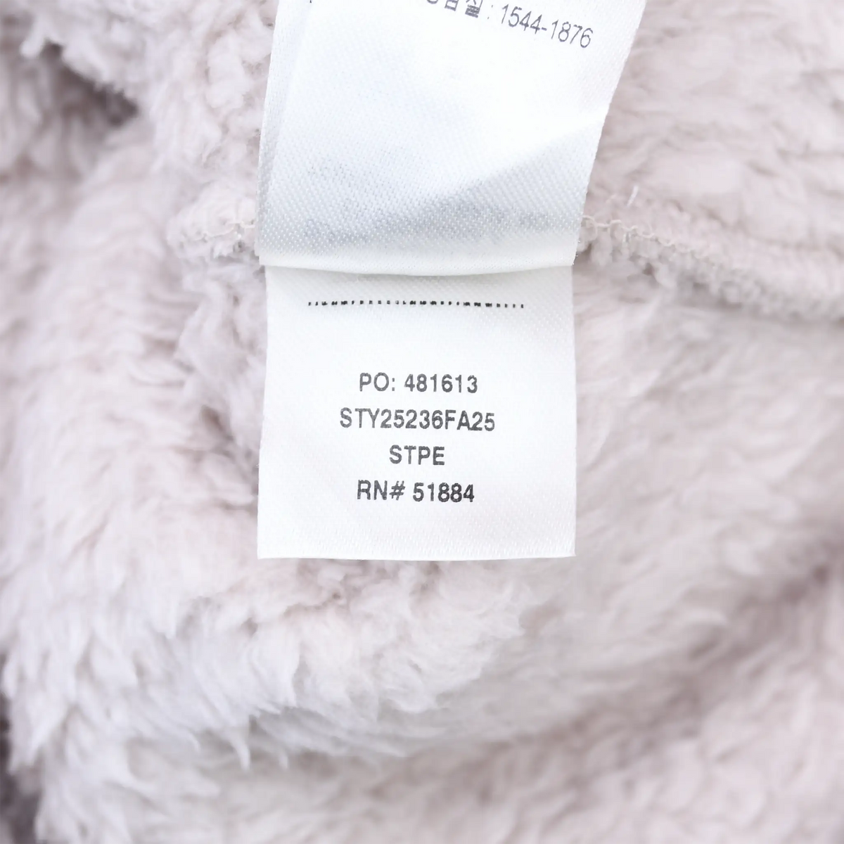 Interior Patagonia care label showing style number STY25236FA25