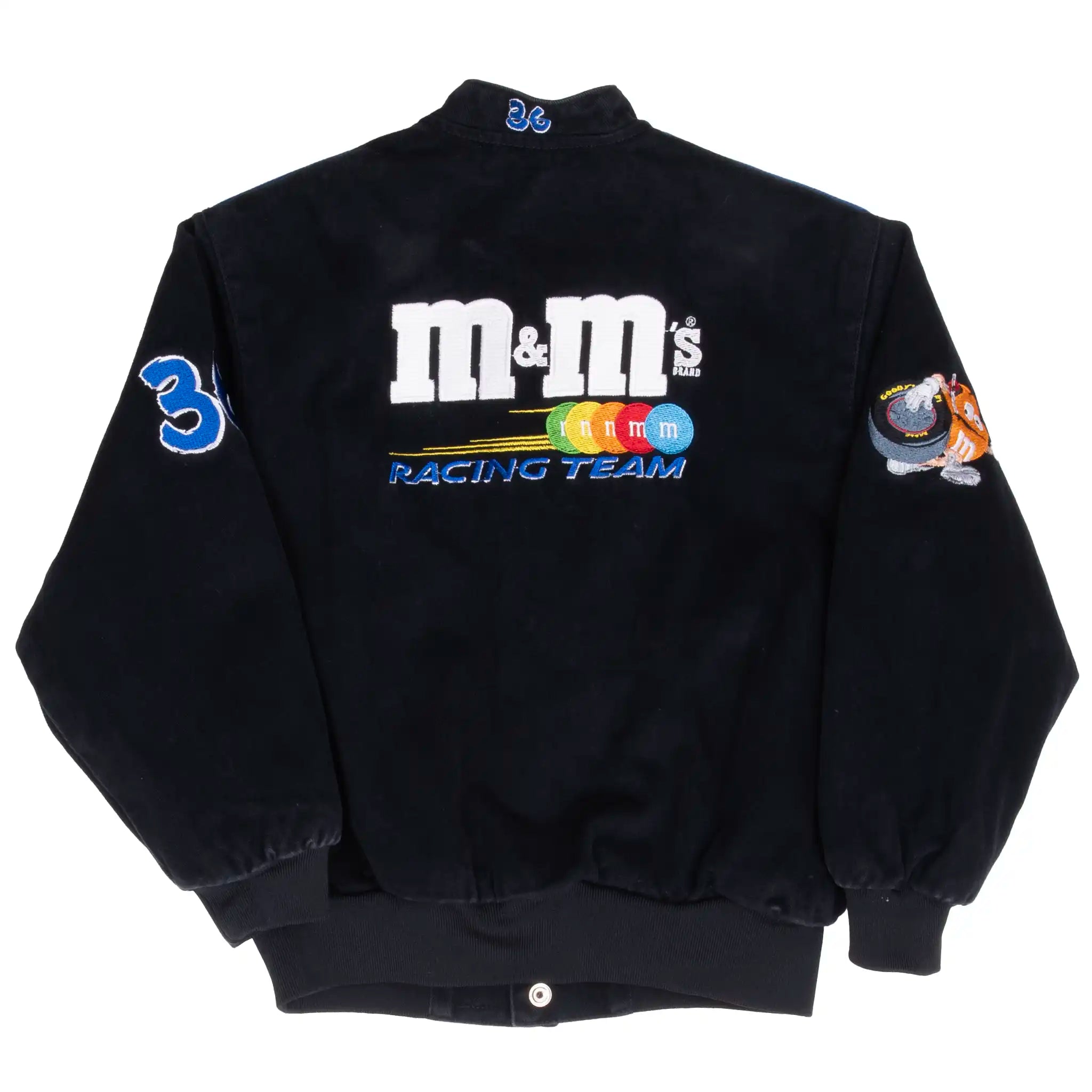 VINTAGE NASCAR M&M'S KEN SHRADER JEFF HAMILTON KIDS JACKET 1990S LARGE YOUTH