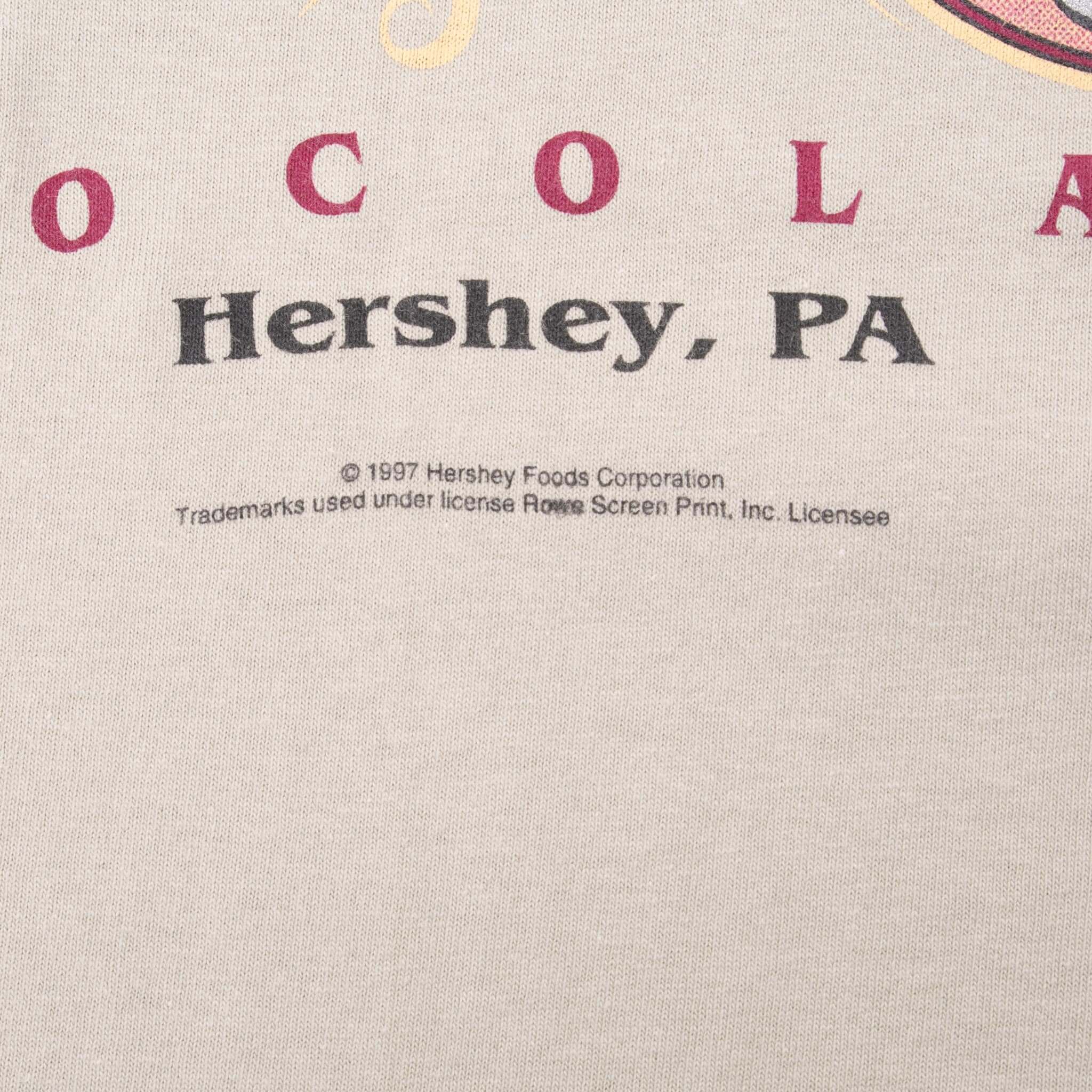 Vintage Hershey's Chocolate 1997 Tee Shirt Large Made In Usa With Single Stitch Hem