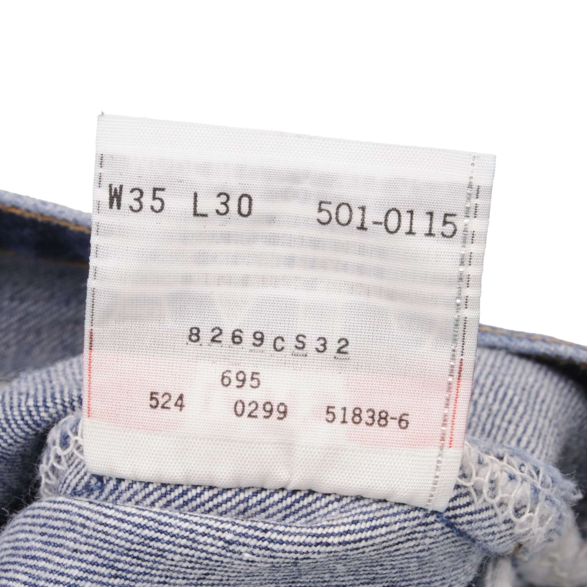 Beautiful Indigo Levis 501 Jeans 1990s Made in USA with Medium Dark Wash.  Size on tag 35X30 Actual Size 34X29  Back Button #524A