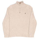 Polo Ralph Lauren Beige Quarter 1/4 Zip Sweater Size Large