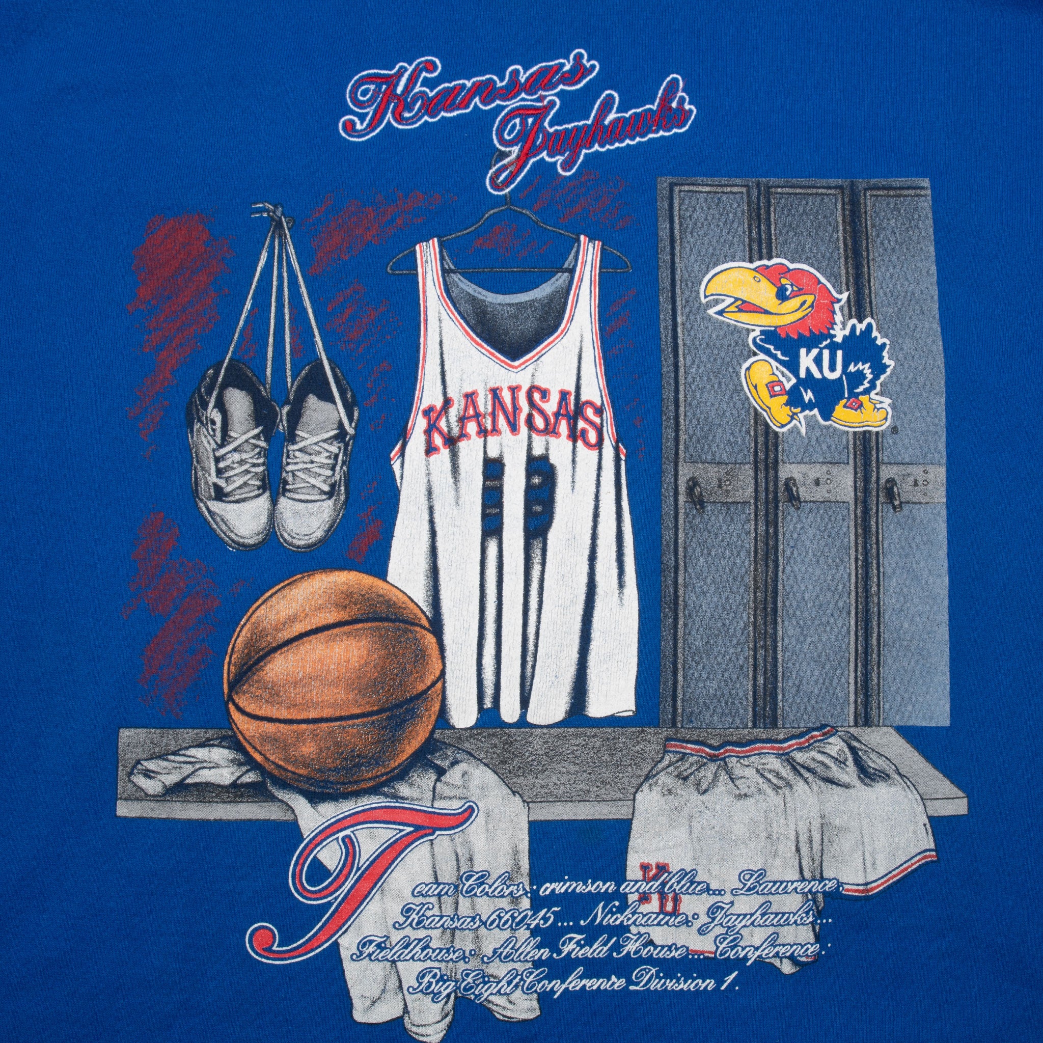 Vintage Kansas University Jayhawks Locker Room Sweatshirt 1990S Size XL Made In Usa