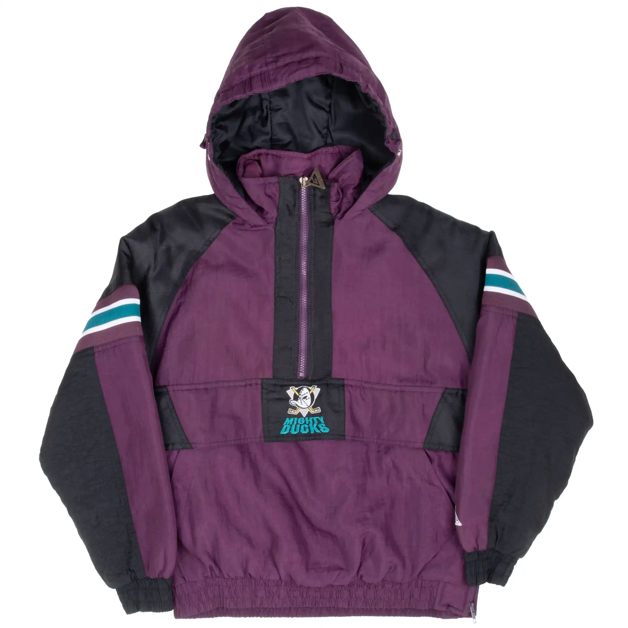 VINTAGE NHL ANAHEIM MIGHTY DUCKS KIDS PULLOVER JACKET 1990S LARGE YOUTH