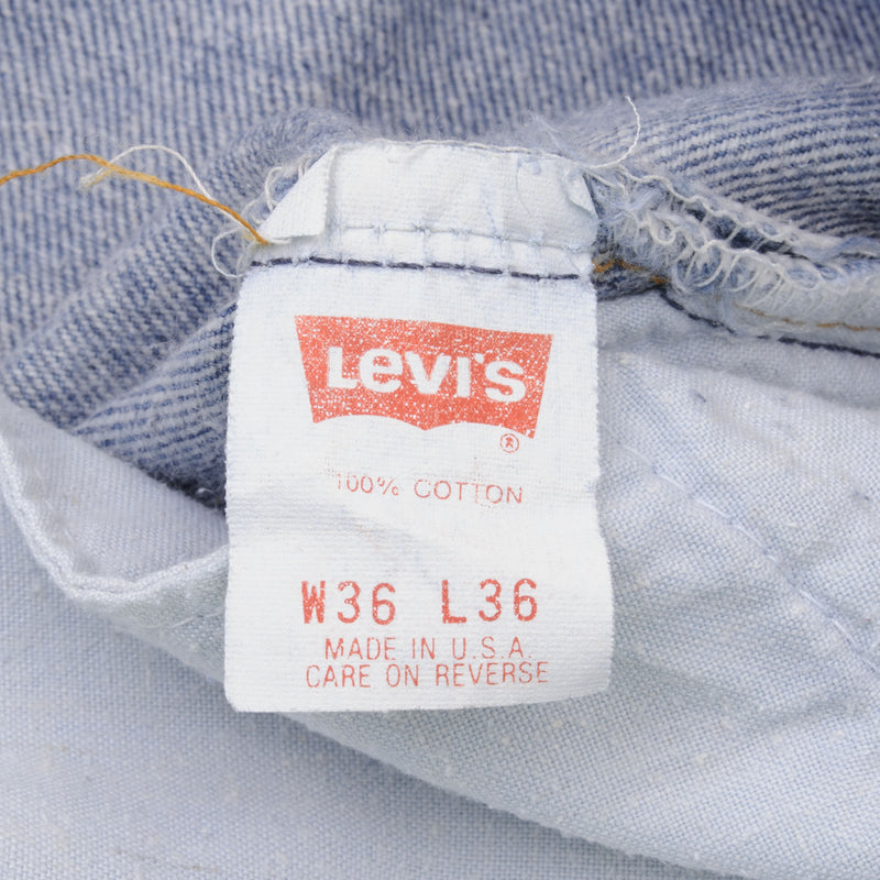 Beautiful Indigo Levis 501 Jeans 1980s Made in USA with Medium Wash.  Size on tag 36X36 Actual Size 36X34 Back Button #553