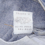 Beautiful Indigo Levis 501 Jeans 1980s Made in USA with Medium Wash.  Size on tag 36X36 Actual Size 36X34 Back Button #553