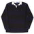 VINTAGE POLO RALPH LAUREN BLACK & BLUE STRIPE RUGBY POLO SHIRT 1990S SIZE LARGE