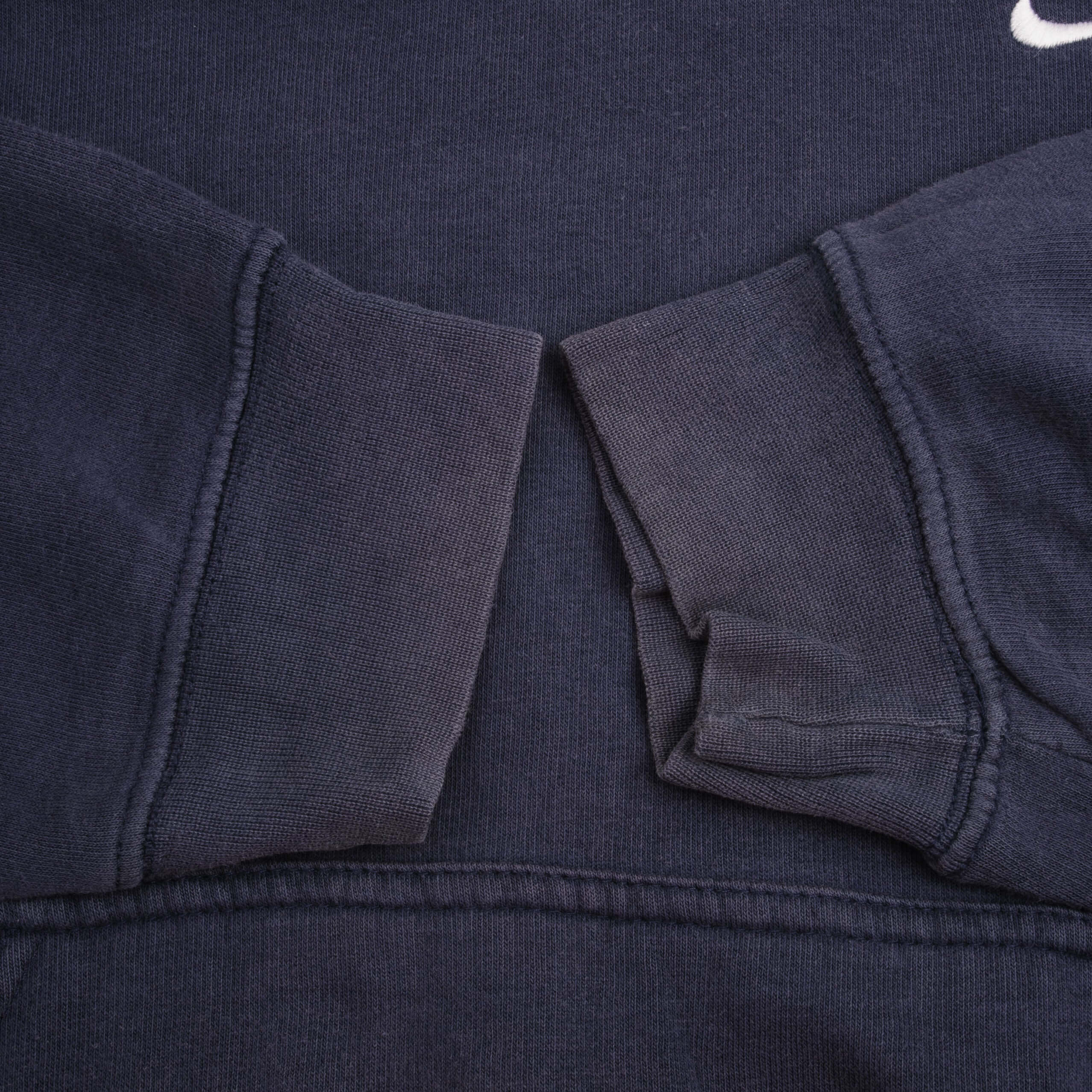 Vintage Nike Classic Swoosh Navy Hoodie Sweatshirt 2000S Size Medium