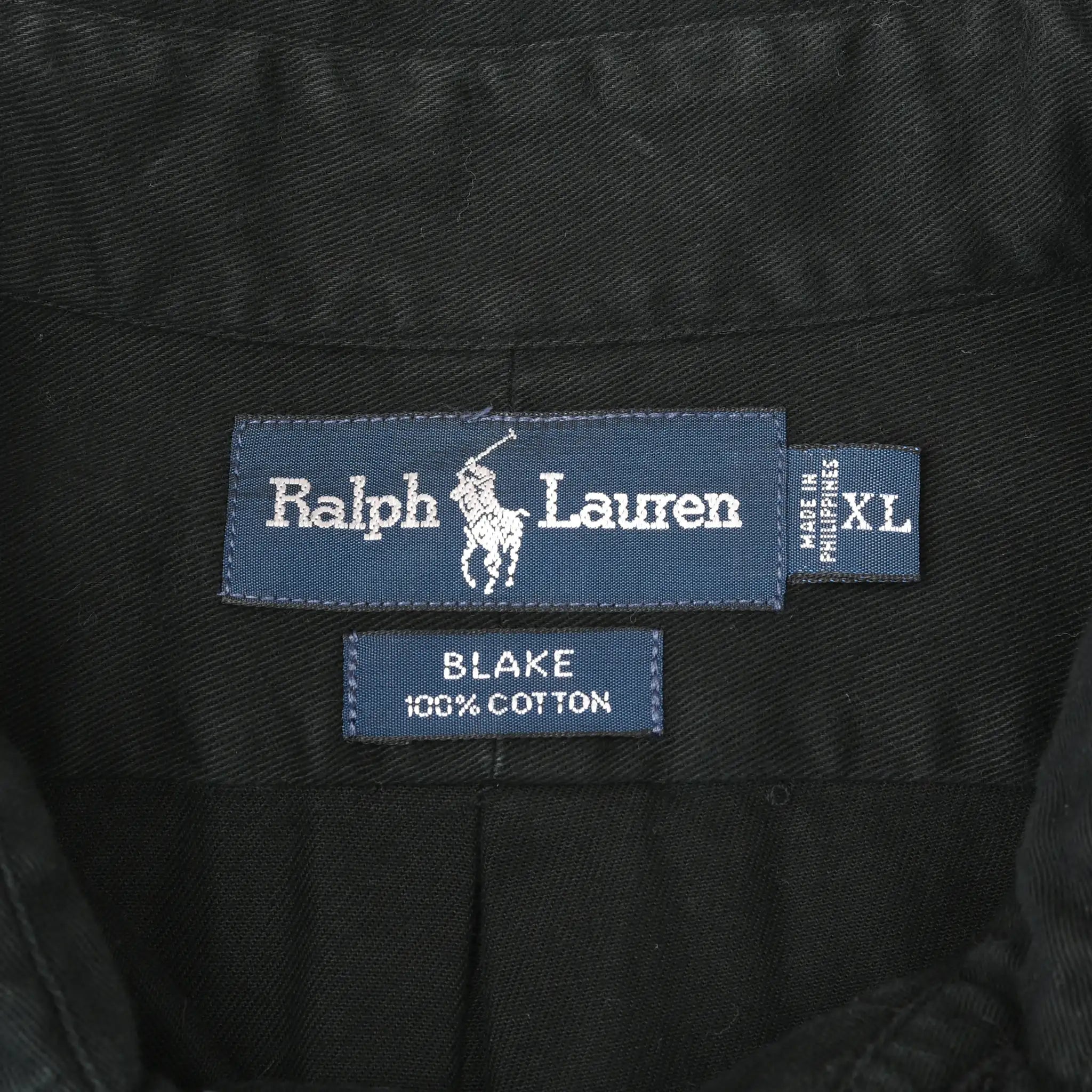 Ralph Lauren Blake shirt collar labels marked XL and 100% cotton