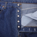 Beautiful Indigo Levis 501 Jeans Made in USA with Dark Blue Wash  Size on tag 38x30 Back Button #553